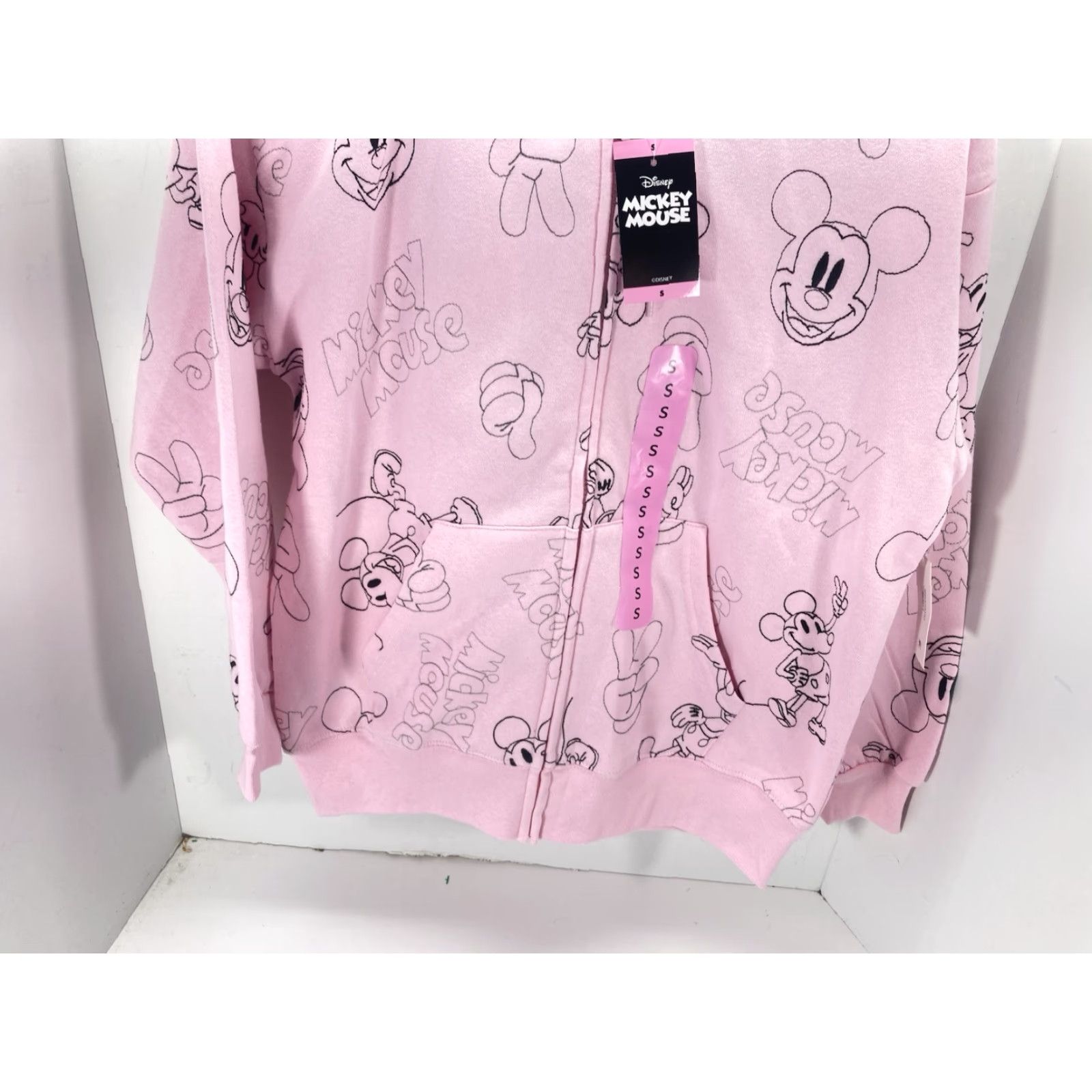 Disney Disney Mickey Mouse Hoodie Sweatshirt Women Small Pink AOP Full Zip Fleece NWT Size S / US 4 / IT 40 - 3 Thumbnail