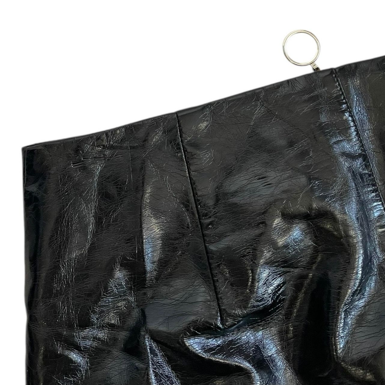 Forever 21 Faux Leather Black & White Hand Painted Zip Up Mini Skirt Size 30" / US 8 / IT 44 - 7 Thumbnail