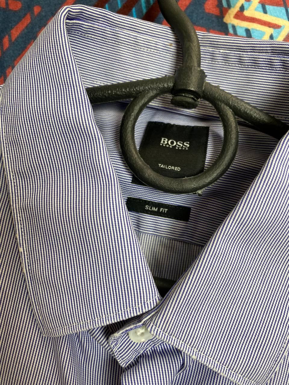 Hugo Boss Vintage Y2K shirt striped Hugo Boss regular fit streetwear Size US M / EU 48-50 / 2 - 2 Thumbnail