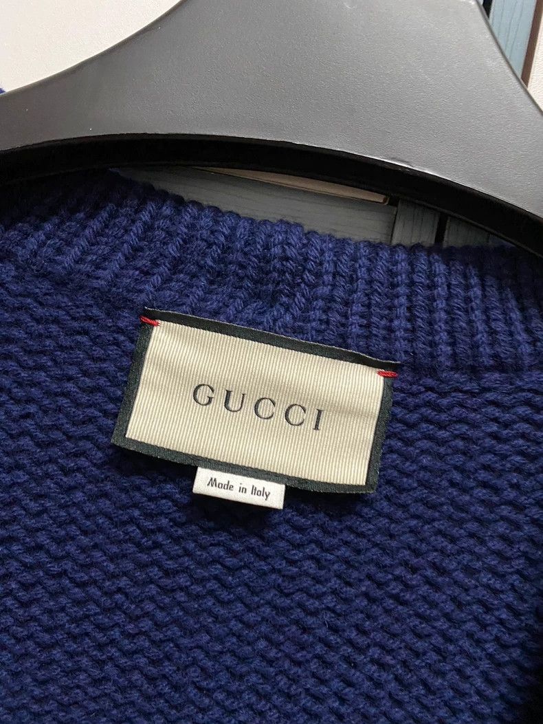 Gucci Gucci Classic red and blue wool cardigan sweater 2501-Nexta Size US XS / EU 42 / 0 - 3 Thumbnail