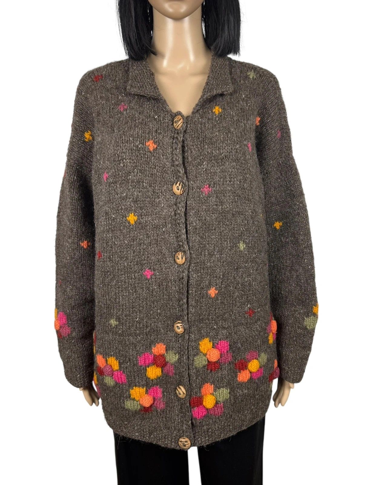 Other Pachamama Handknit Wool Cardigan Embroidered size L Size L / US 10 / IT 46 - 2 Thumbnail