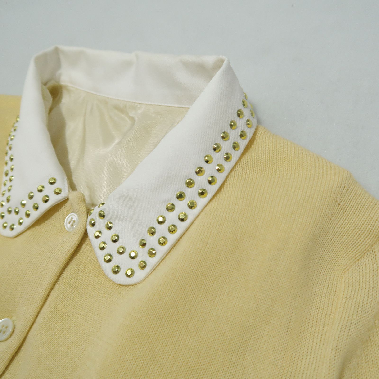 Sacai Sacai Ruffle Ribbed Shirt Cardigan Knit Studded Collar Size US S / EU 44-46 / 1 - 4 Thumbnail