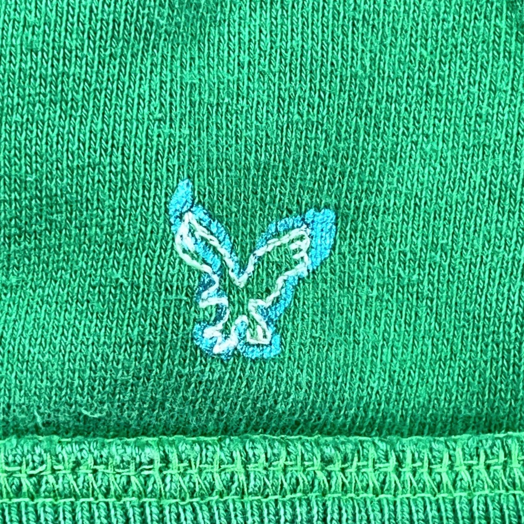 American Eagle Outfitters VINTAGE American Eagle Outfitters Hooded Sweatshirt Hoodie Women M Green 2000s Spellout Logo Pockets Size M / US 6-8 / IT 42-44 - 3 Thumbnail