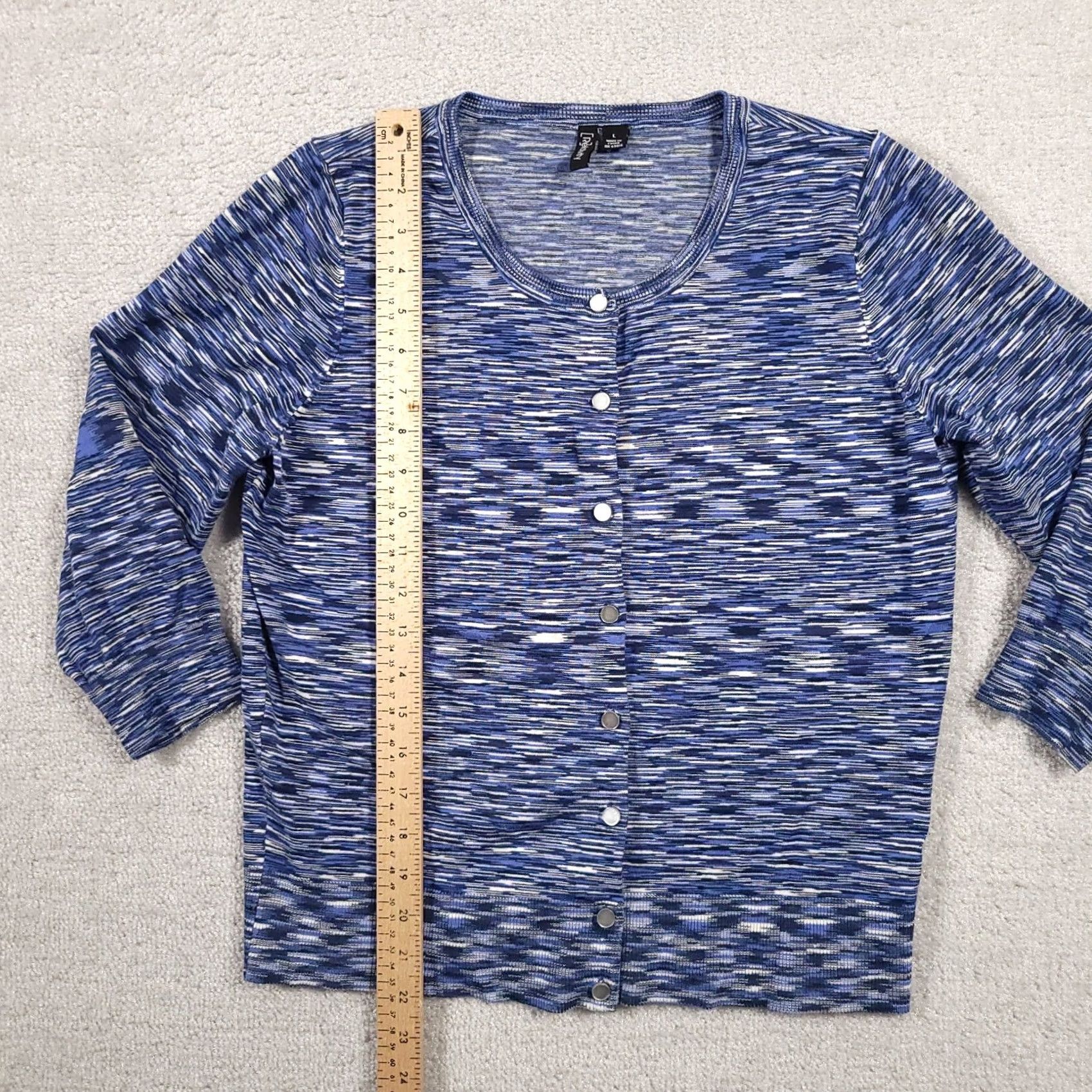 Vintage Relativity Womens Blue Striped Shirt Size Large Button Up Scoop Neck Long Sleeve Size L / US 10 / IT 46 - 5 Thumbnail