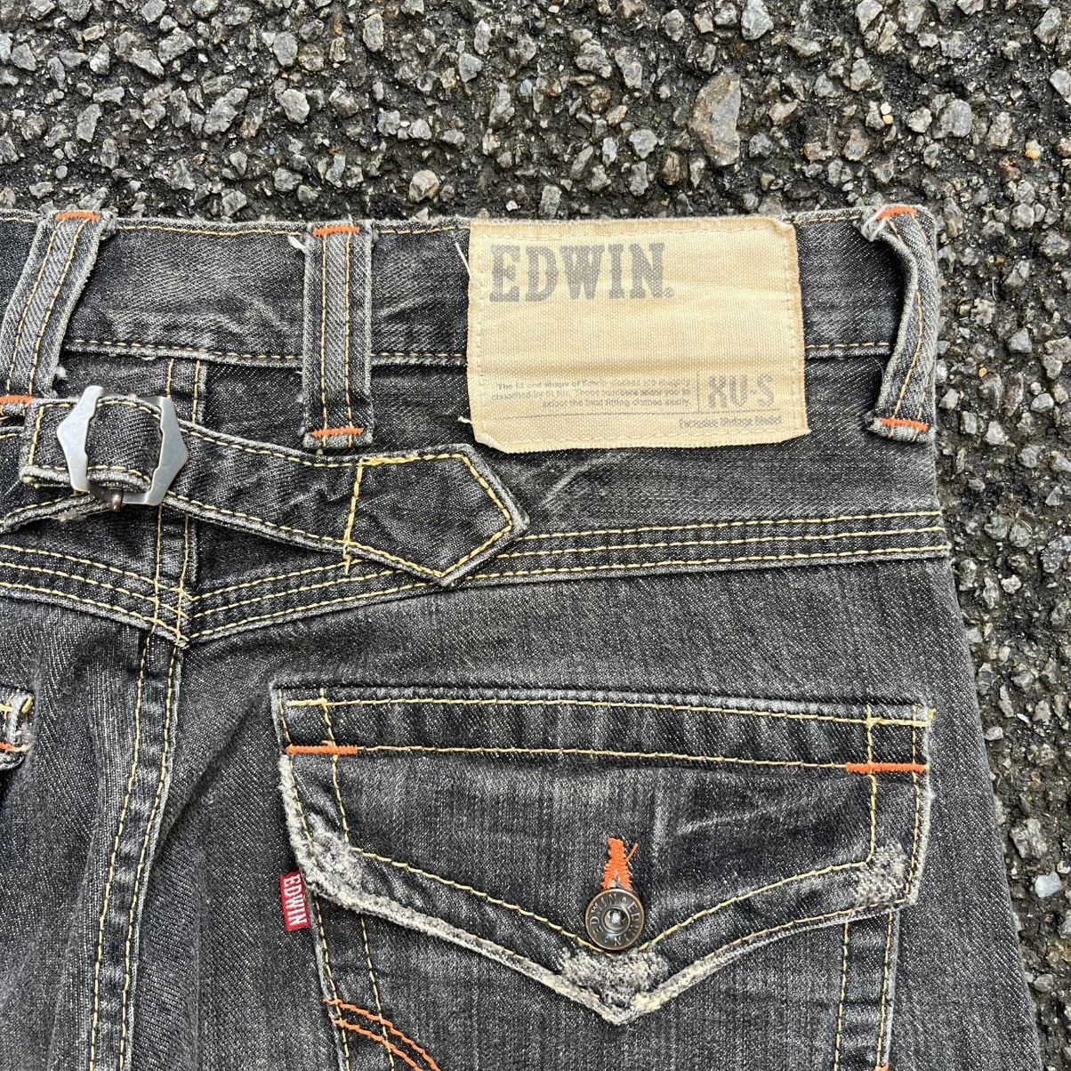 Hysteric Glamour Japanese Edwin XVS Black Flared Jeans Bootcut Distressed Size US 30 / EU 46 - 13 Thumbnail