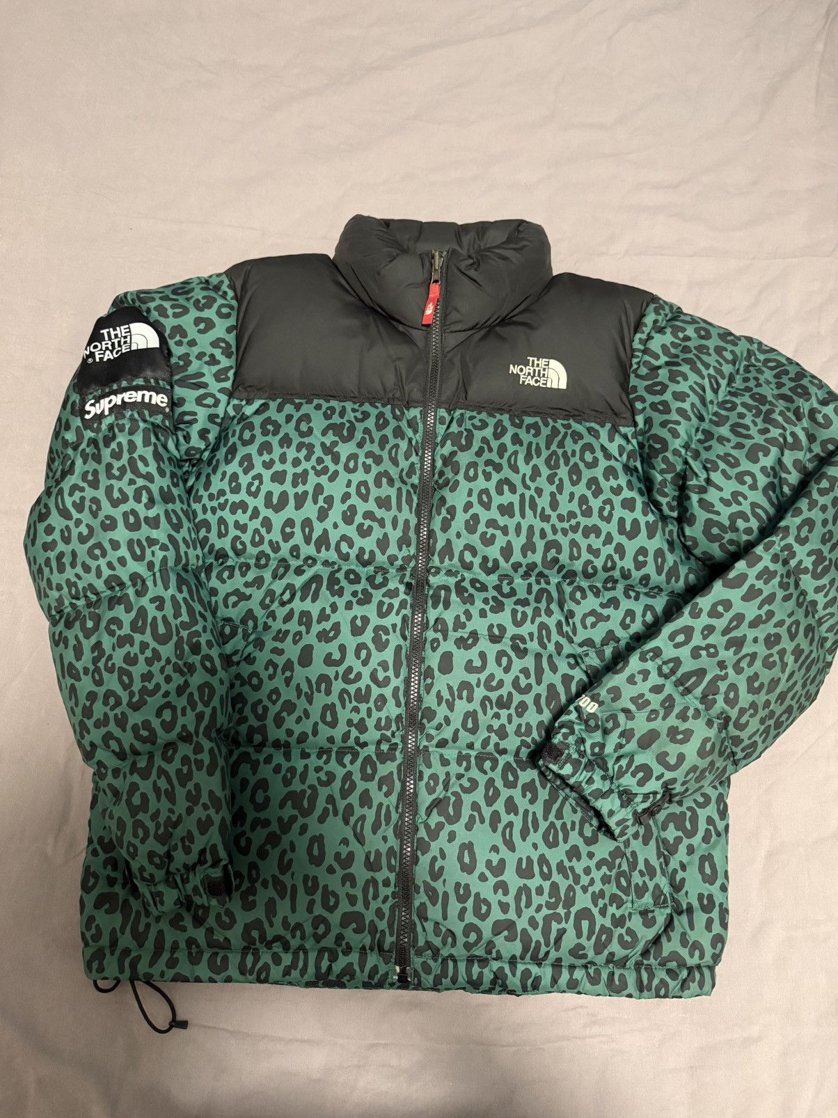 The North Face Supreme 11fw tnf north face Green leopard nuptse Jacket Size US S / EU 44-46 / 1 - 1 Thumbnail