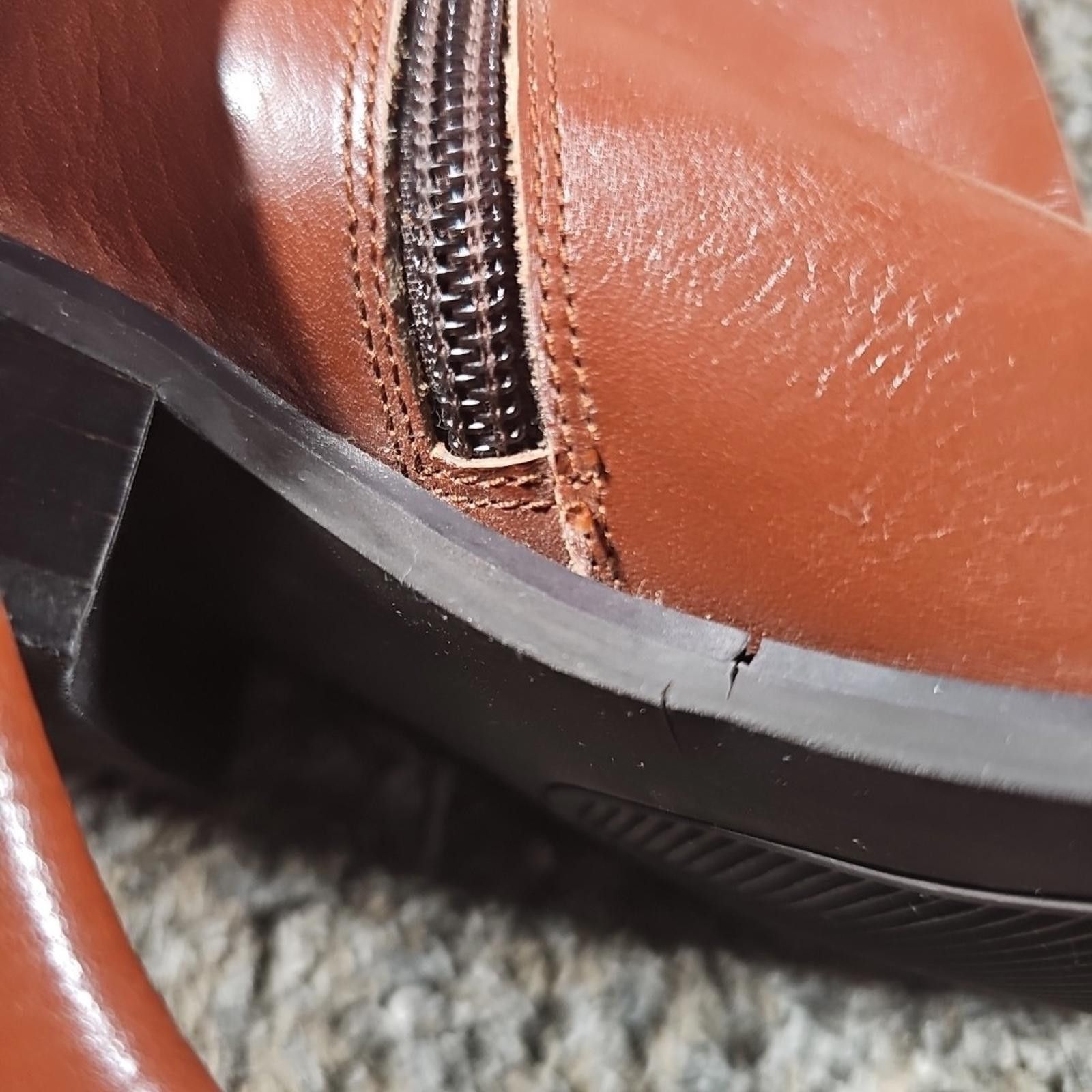 The Unbranded Brand Brown Genuine Leather Side Zip Boots 6M Size US 6 / IT 36 - 3 Thumbnail