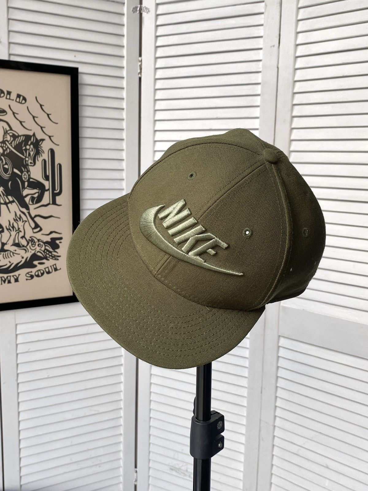 Nike Nike Pro Big Logo Swoosh Snapback 3D Khaki Cap Hat Size ONE SIZE - 1 Thumbnail