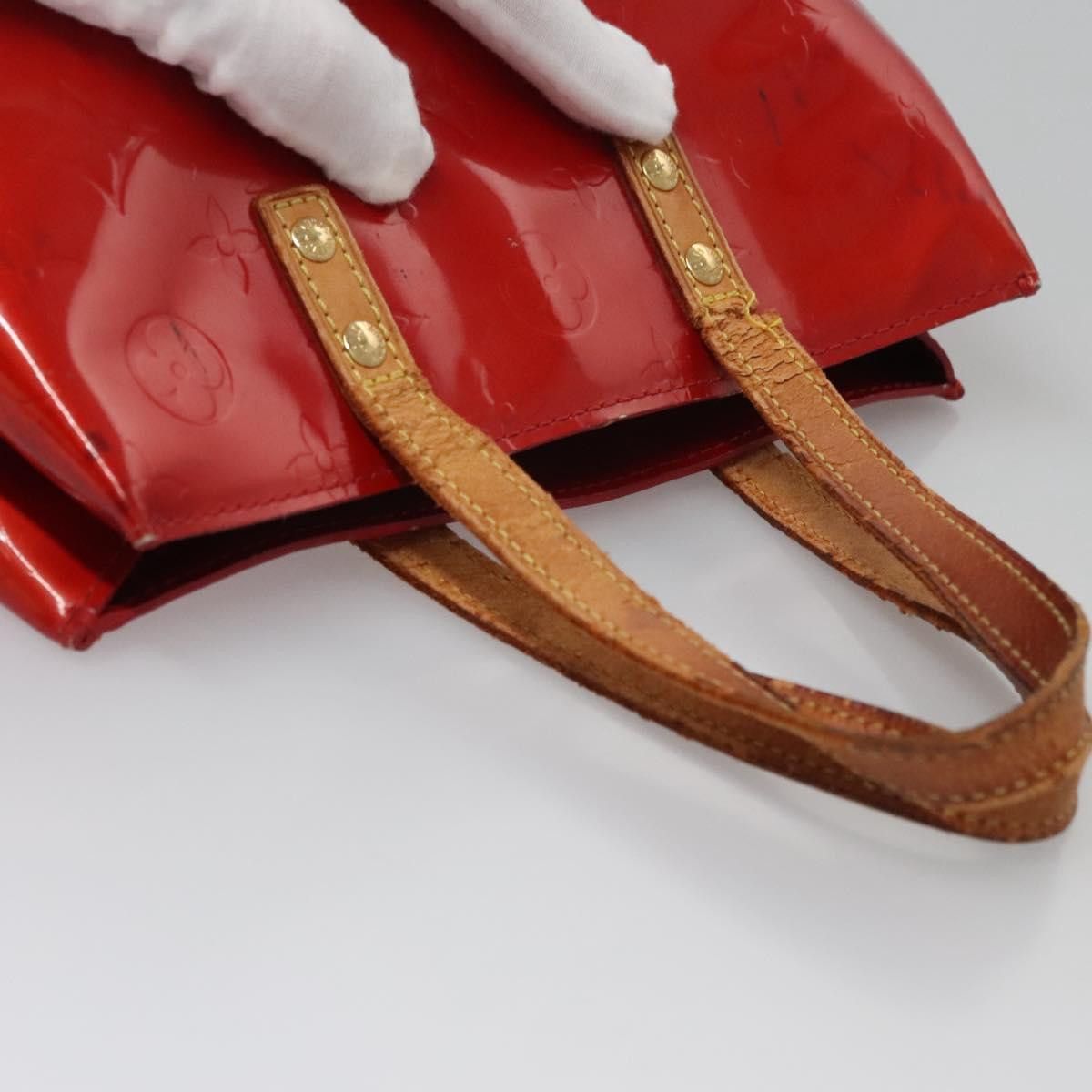 Louis Vuitton LOUIS VUITTON Monogram Vernis Reade PM Hand Bag Red Rouge Size ONE SIZE - 7 Thumbnail