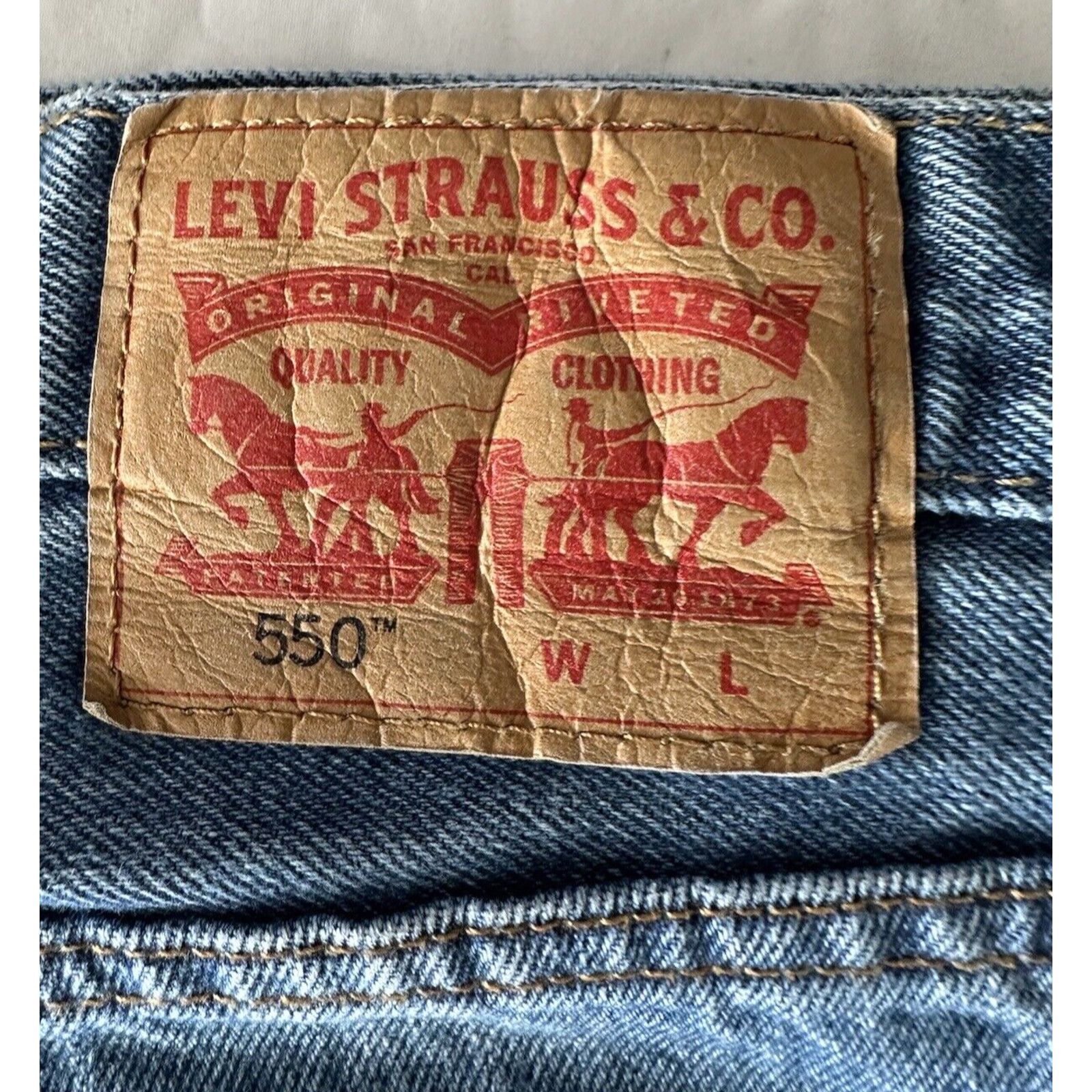 Levi's LEVIS 550 relaxed, 46x26 Medium Blue Wash,Cotton 2018 *CLEAN Size US 44 / EU 60 - 2 Thumbnail