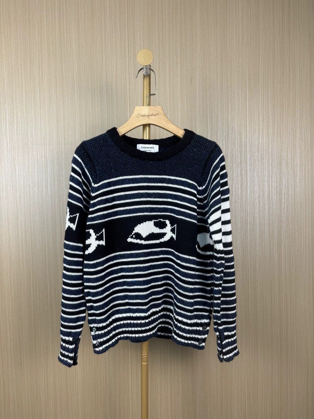 Thom Browne thom browne striped fish pattern crewneck sweater Size US M / EU 48-50 / 2 - 1 Thumbnail