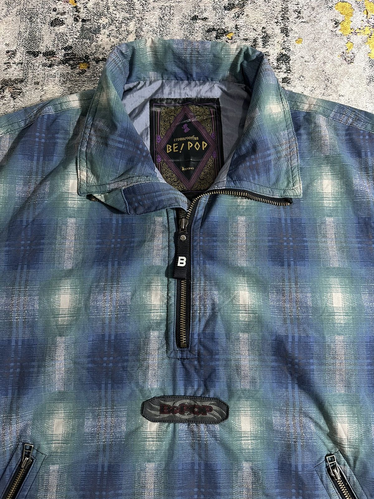 Yohji Yamamoto BIG SIZE YOHJI STYLE BE!POP HALF ZIP NICE TARTAN JACKET Size US XXL / EU 58 / 5 - 8 Thumbnail