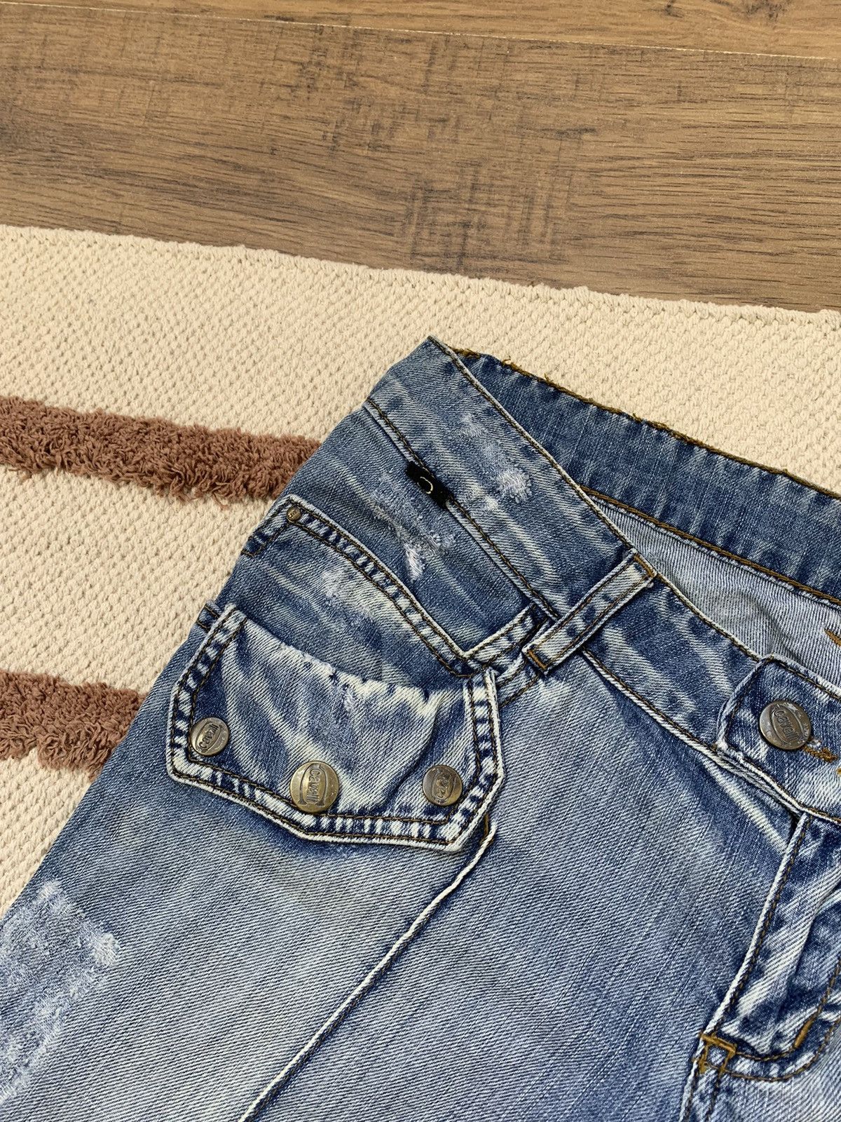 Just Cavalli × Roberto Cavalli × Vintage VINTAGE JUST CAVALLI DISTRESSED STYLE JEANS Size 29" - 6 Thumbnail