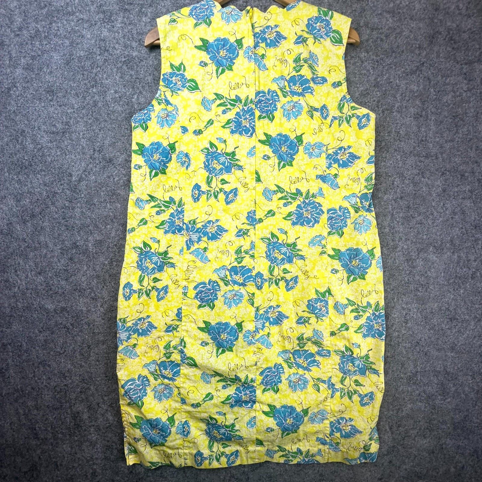 Lilly Pulitzer Vintage Lilly Pulitzer Dress 14 Yellow Blue Floral 60s Mod Size XL / US 12-14 / IT 48-50 - 2 Thumbnail