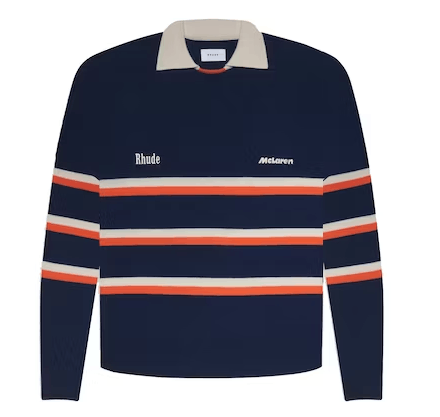 o1c11t2y1123 Wool Striped LS in Navy
