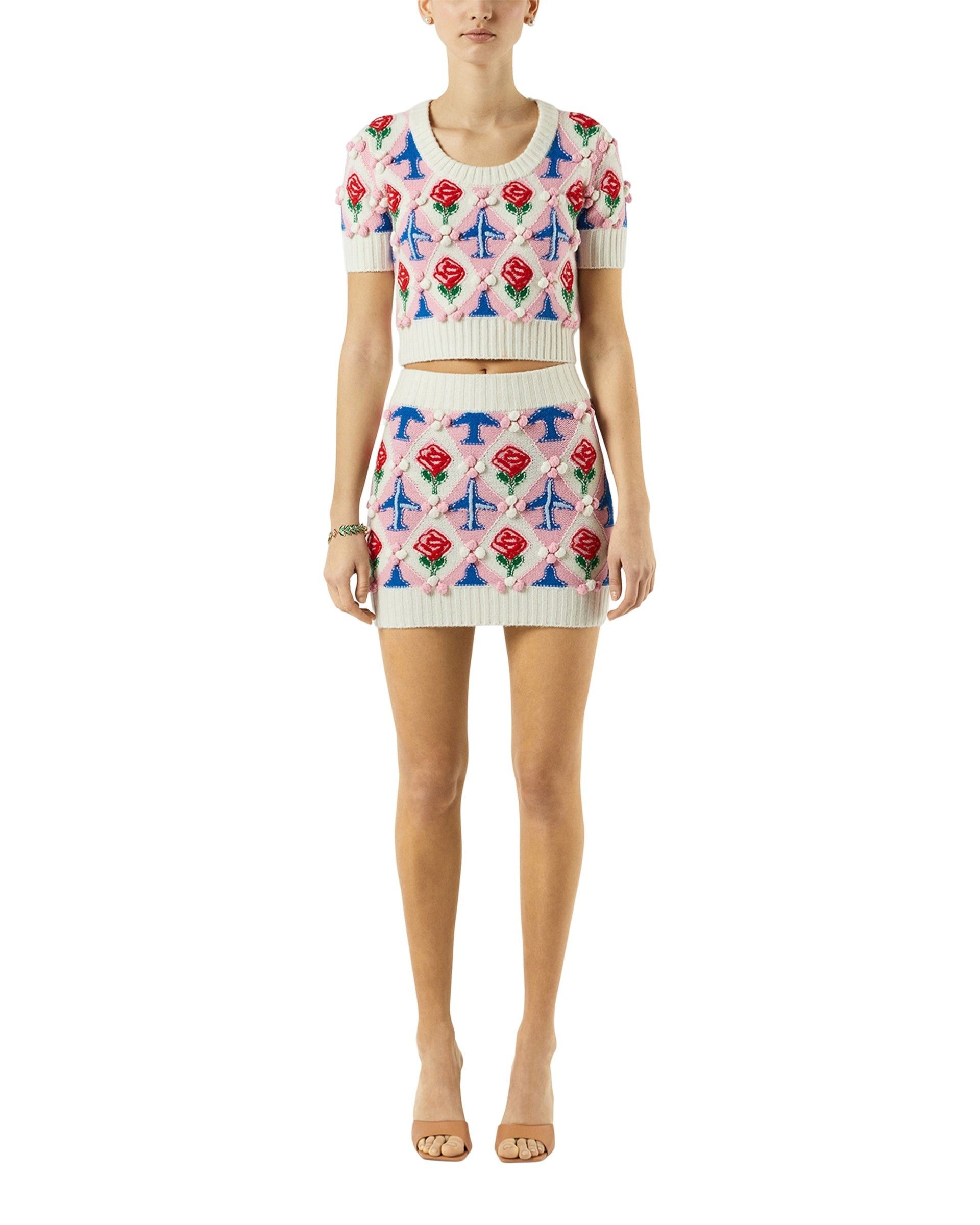 Casablanca o1mle1224 Argyle Mini Skirt in Multicolor Size 24" / US 00 / IT 34 - 3 Thumbnail