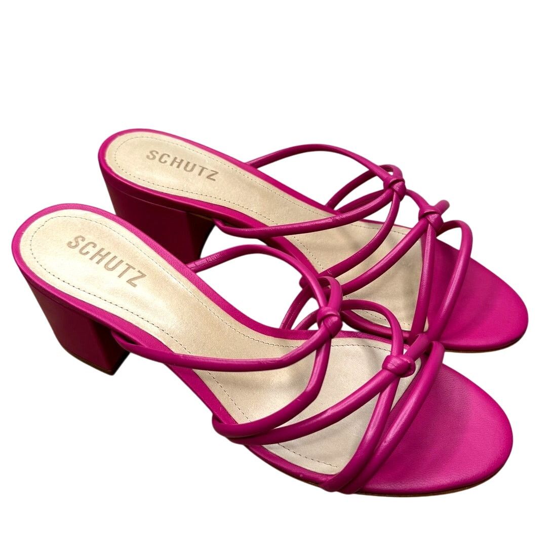 SCHUTZ NEW Schutz Princey Strappy Slide Sandals Hot Pink Heel Size US 8.5 / IT 38.5 - 1 Thumbnail