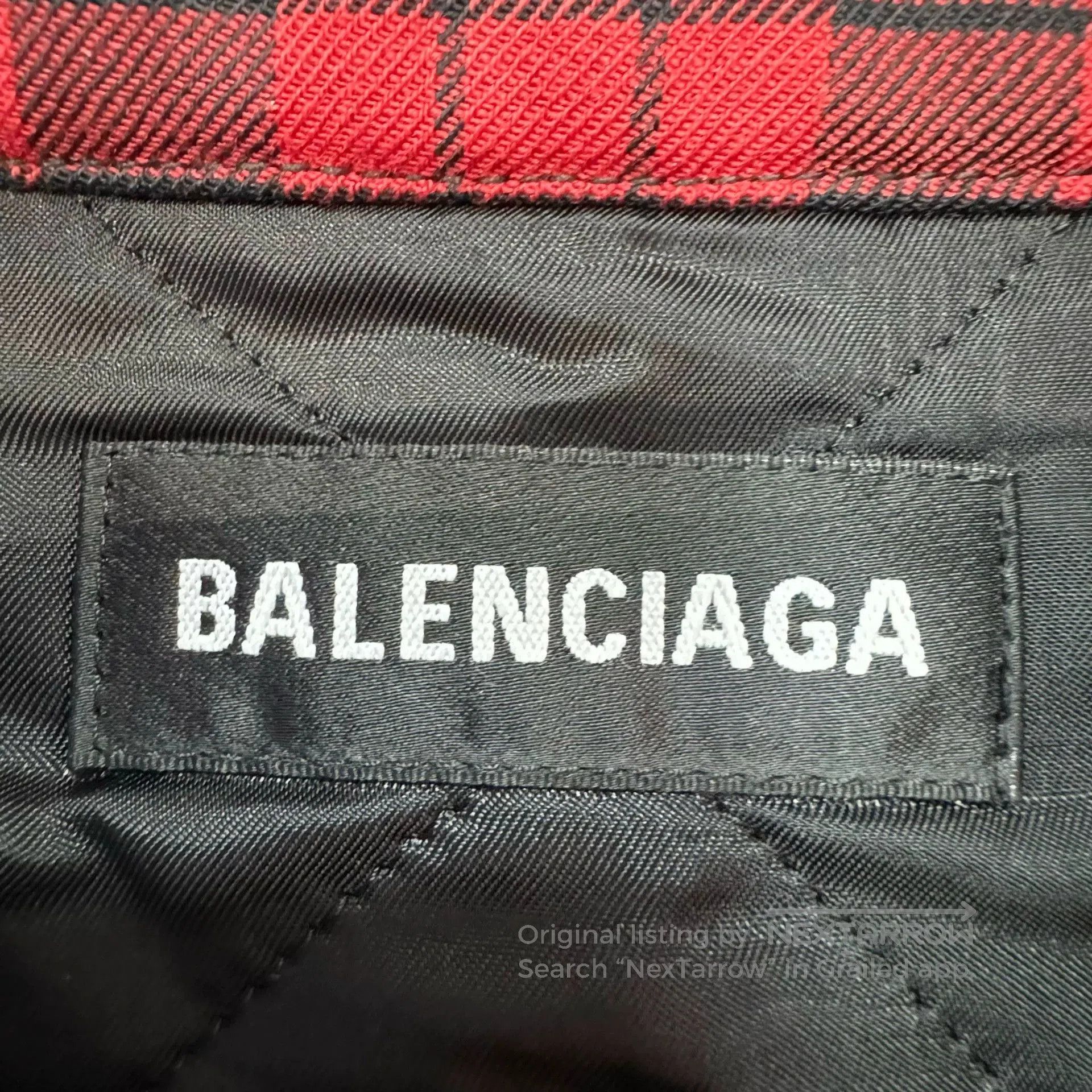 Balenciaga Balenciaga Red Black Plaid Cotton Coat. Size US L / EU 52-54 / 3 - 6 Thumbnail
