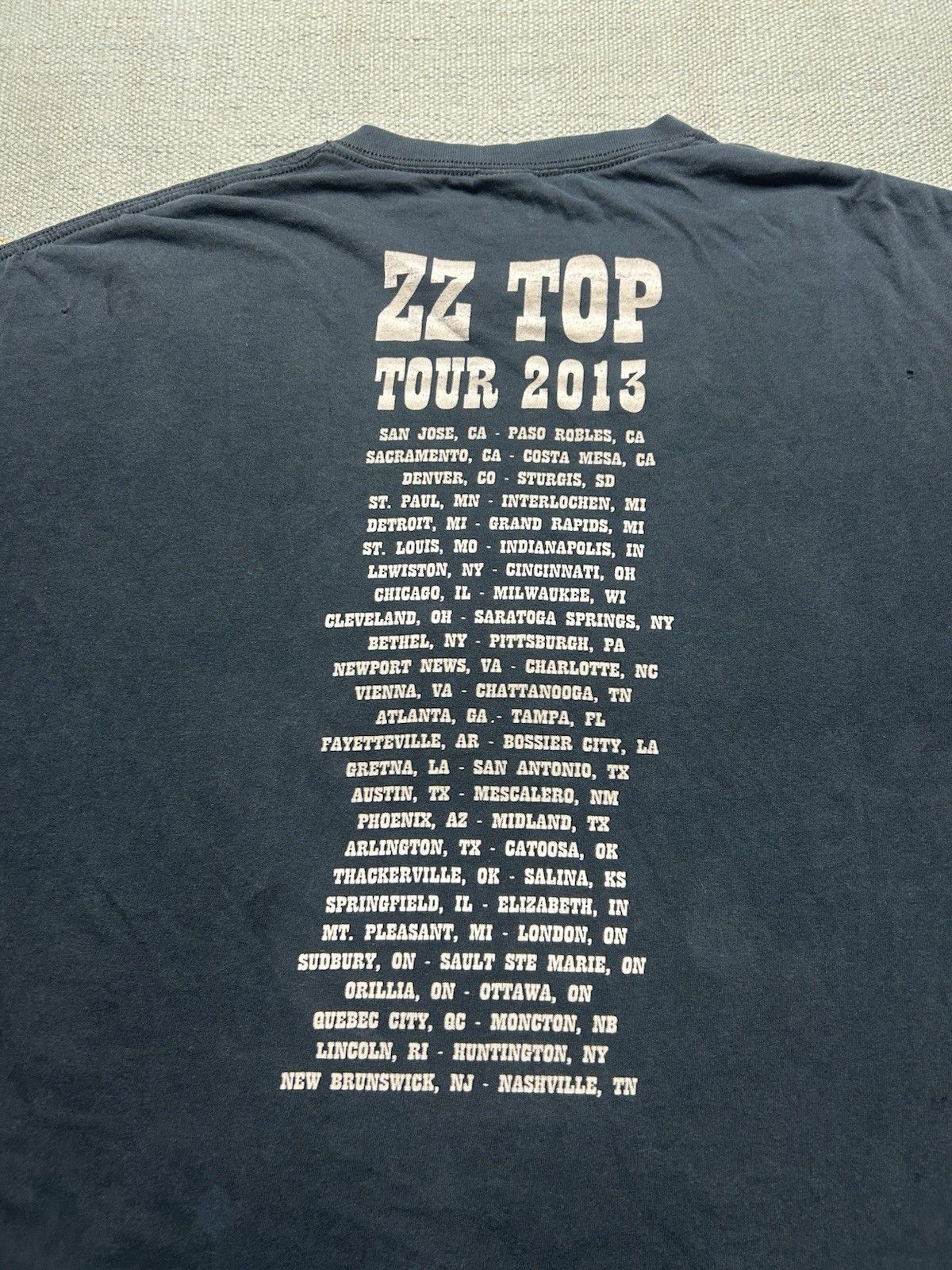 Vintage ZZ Top t shirt 2013 tour faded black distressed band 3XL Size US XXL / EU 58 / 5 - 12 Thumbnail