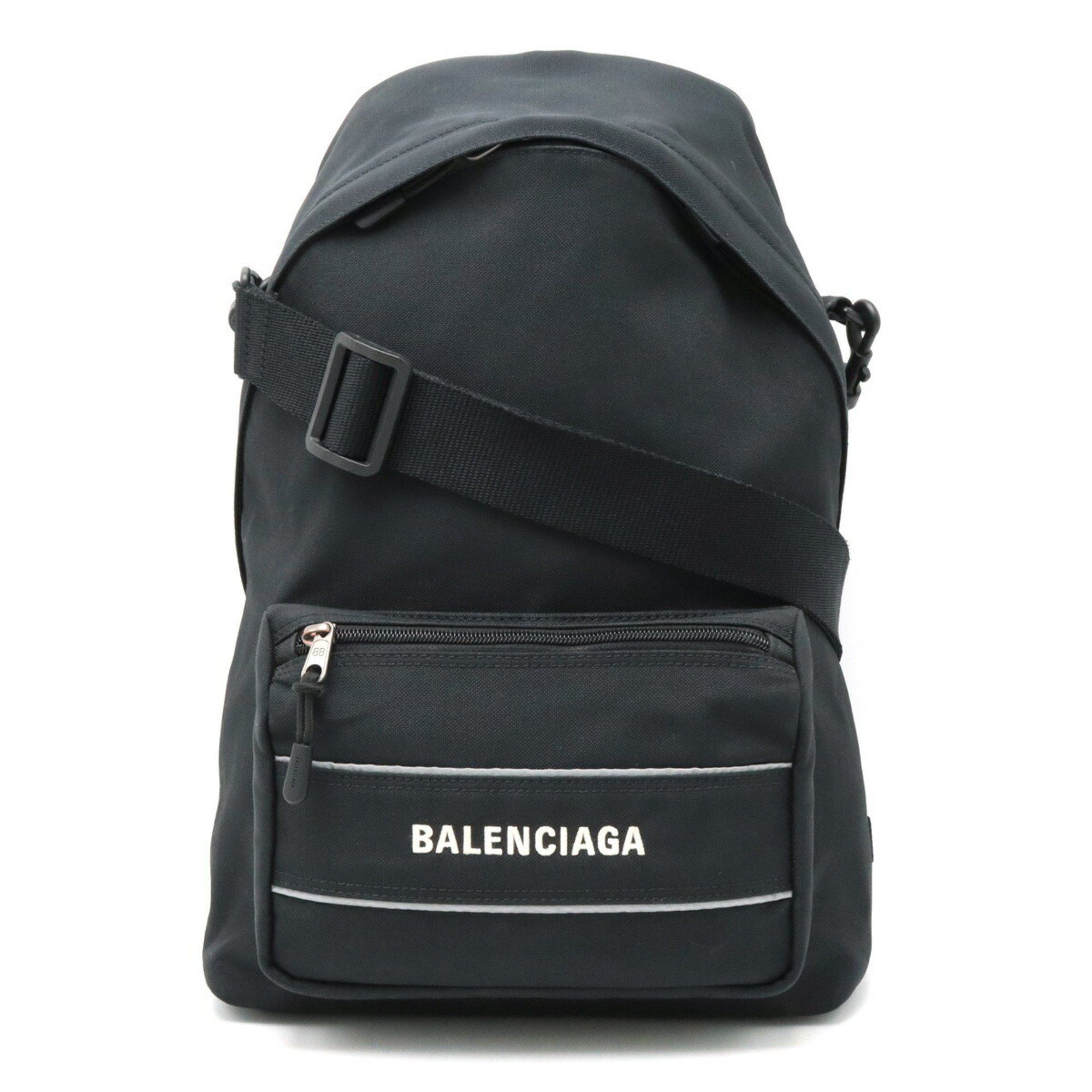 image of Balenciaga Sport Backpack Rucksack Shoulder Bag Embroidery Nylon Canvas Black 638106, Women's