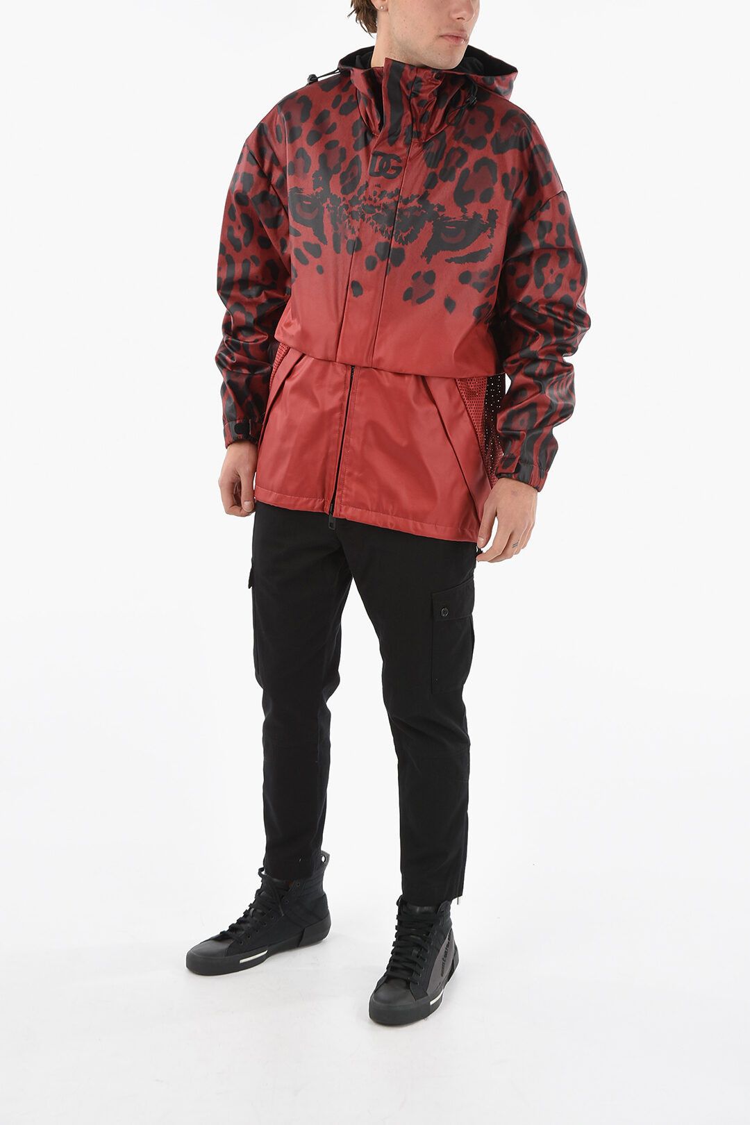 Dolce & Gabbana o1y0125 Logo Hooded Jacket in Brick Red/Black Size US M / EU 48-50 / 2 - 4 Thumbnail