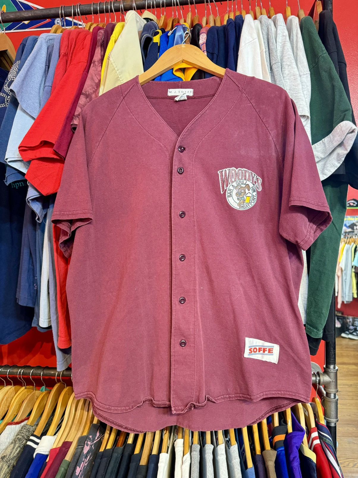 Vintage 90’s Vintage Woody’s Bar Soffe Baseball Jersey Made In USA Size US L / EU 52-54 / 3 - 2 Thumbnail