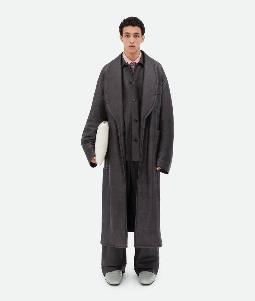 $12.5K VALUE Printed Leather Chevron Coat
