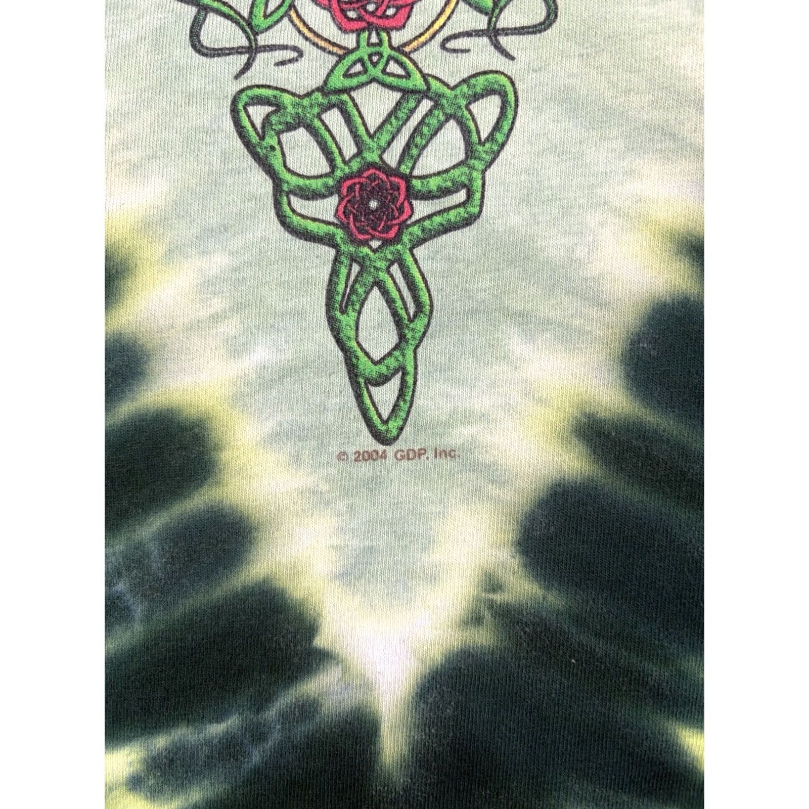 Gildan VINTAGE Grateful Dead T Shirt Size L Green Shamrock Celtic Tie Dye 2004 Gildan Men's Short Sleeve Crew Neck Graphic Print Regular Cotton Double-Sided Size US L / EU 52-54 / 3 - 3 Thumbnail