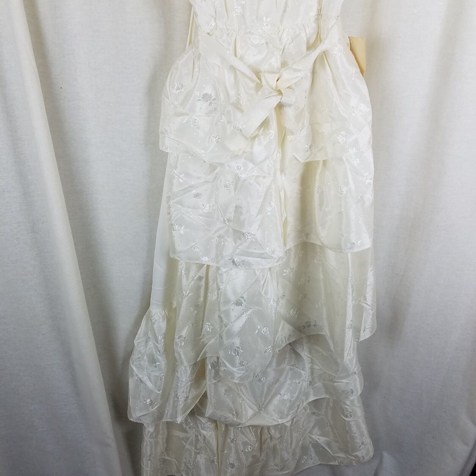Vintage Tiered Ruffled Lace Short Maxi Dress Victorian Diamonds Run Size S / US 4 / IT 40 - 6 Thumbnail