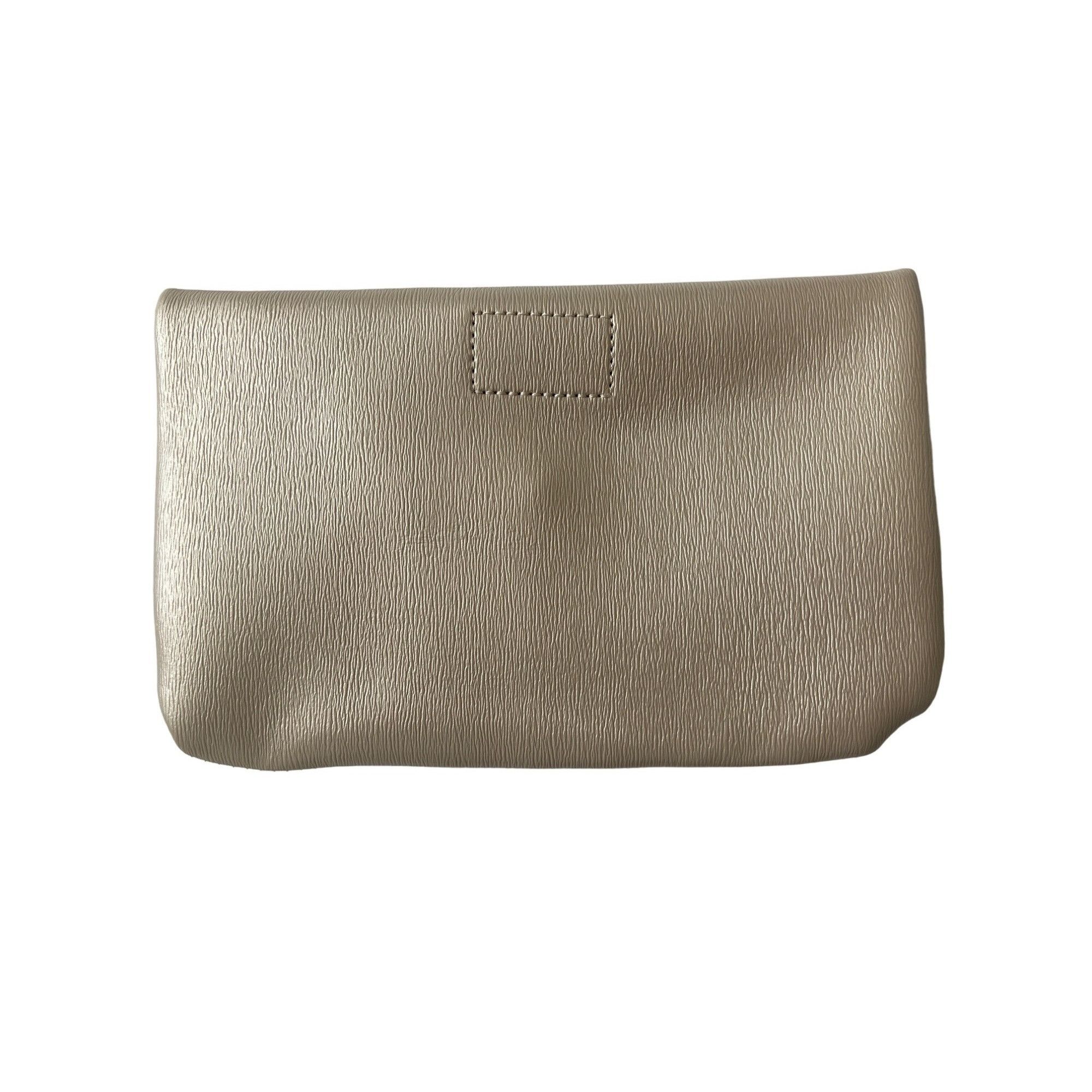 Neiman Marcus Neiman Marcus Metallic Gold Faux Leather Clutch Size ONE SIZE - 2 Thumbnail