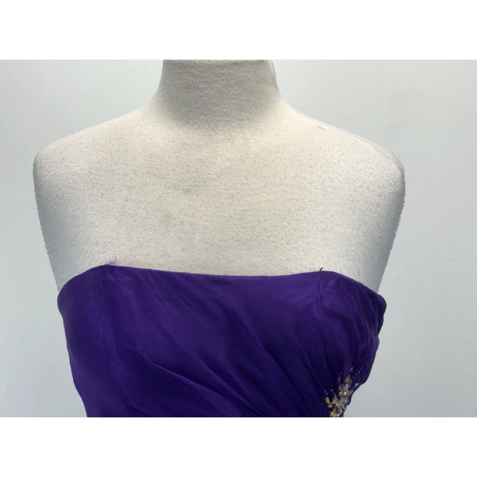Vintage La Femme Gown Dress 8 Women’s Purple Jewels Ruched Strapless Prom Formal Size M / US 6-8 / IT 42-44 - 5 Thumbnail