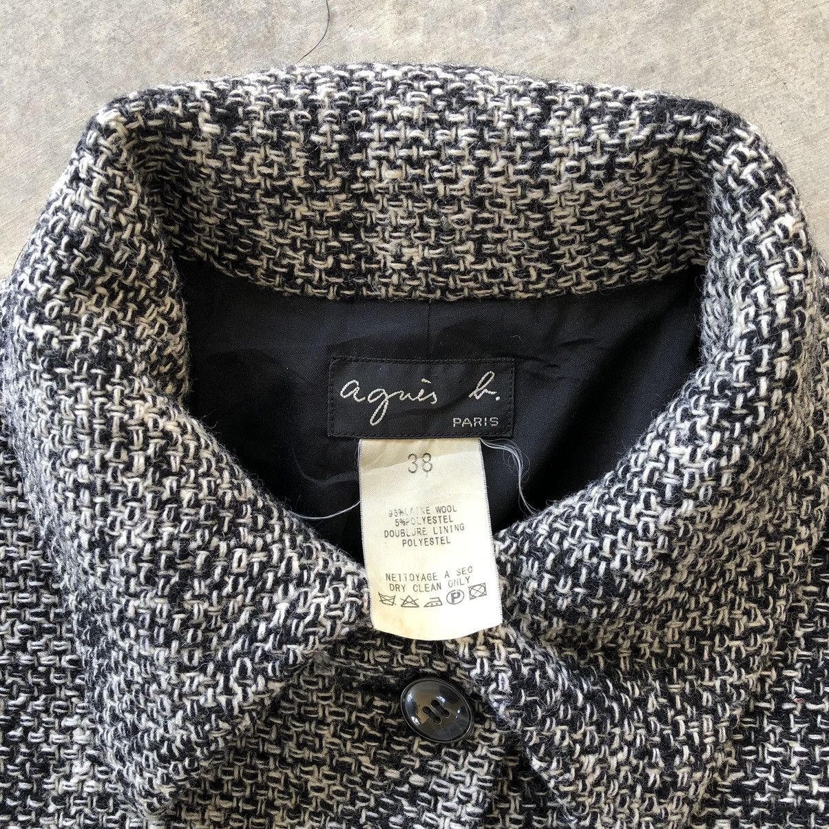 agnes b. AGNES B Tweed Wool Long Coat Jacket Size S / US 4 / IT 40 - 7 Thumbnail