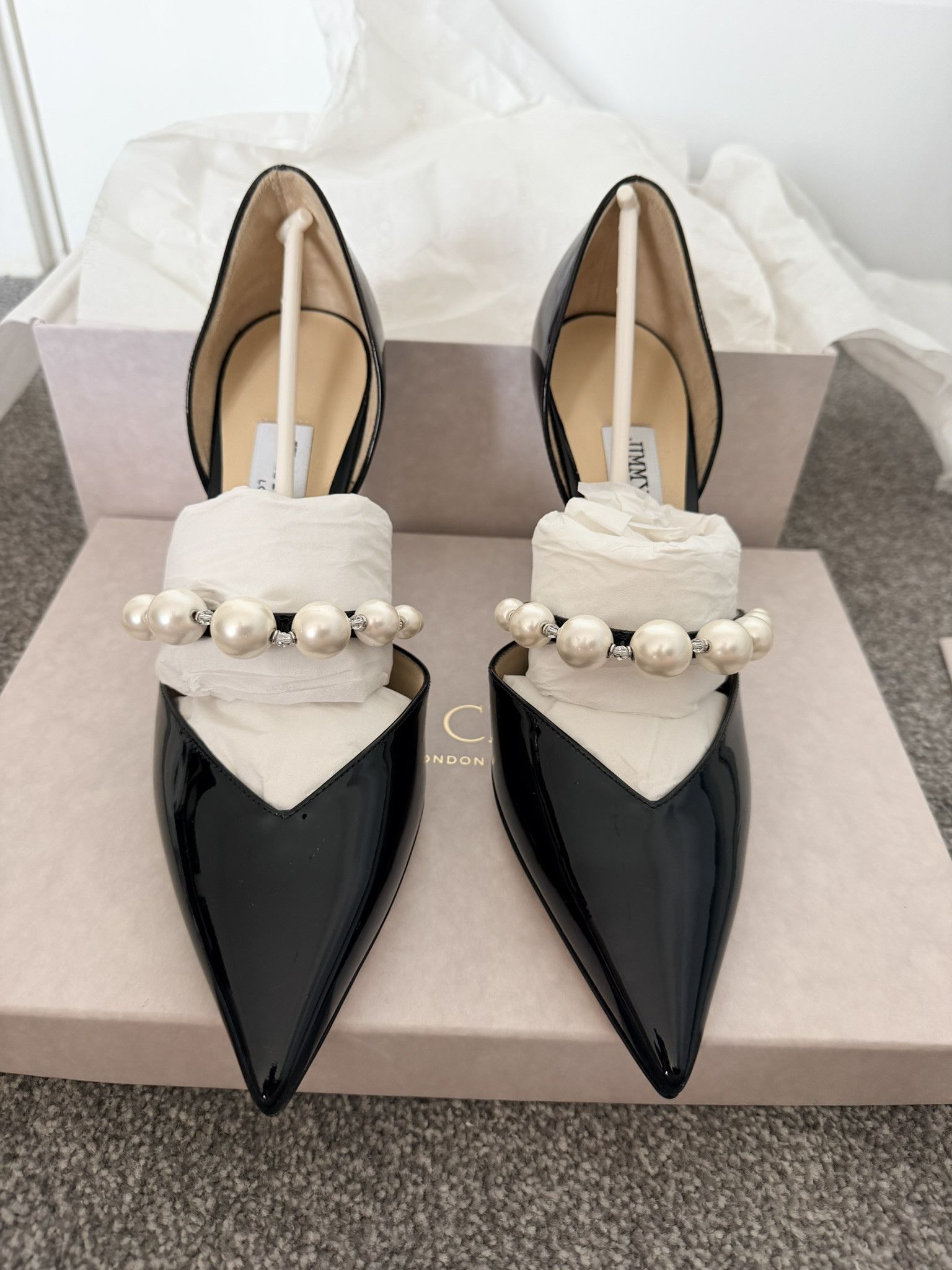 Jimmy Choo Jimmy Choo Aurelie 85 l 38 Black/ White Size US 8 / IT 38 - 1 Thumbnail