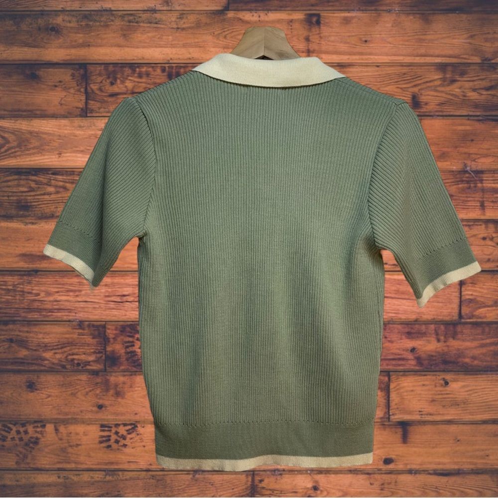Other Found Olive Green Ribbed Collared Shirt Small Size S / US 4 / IT 40 - 2 Thumbnail