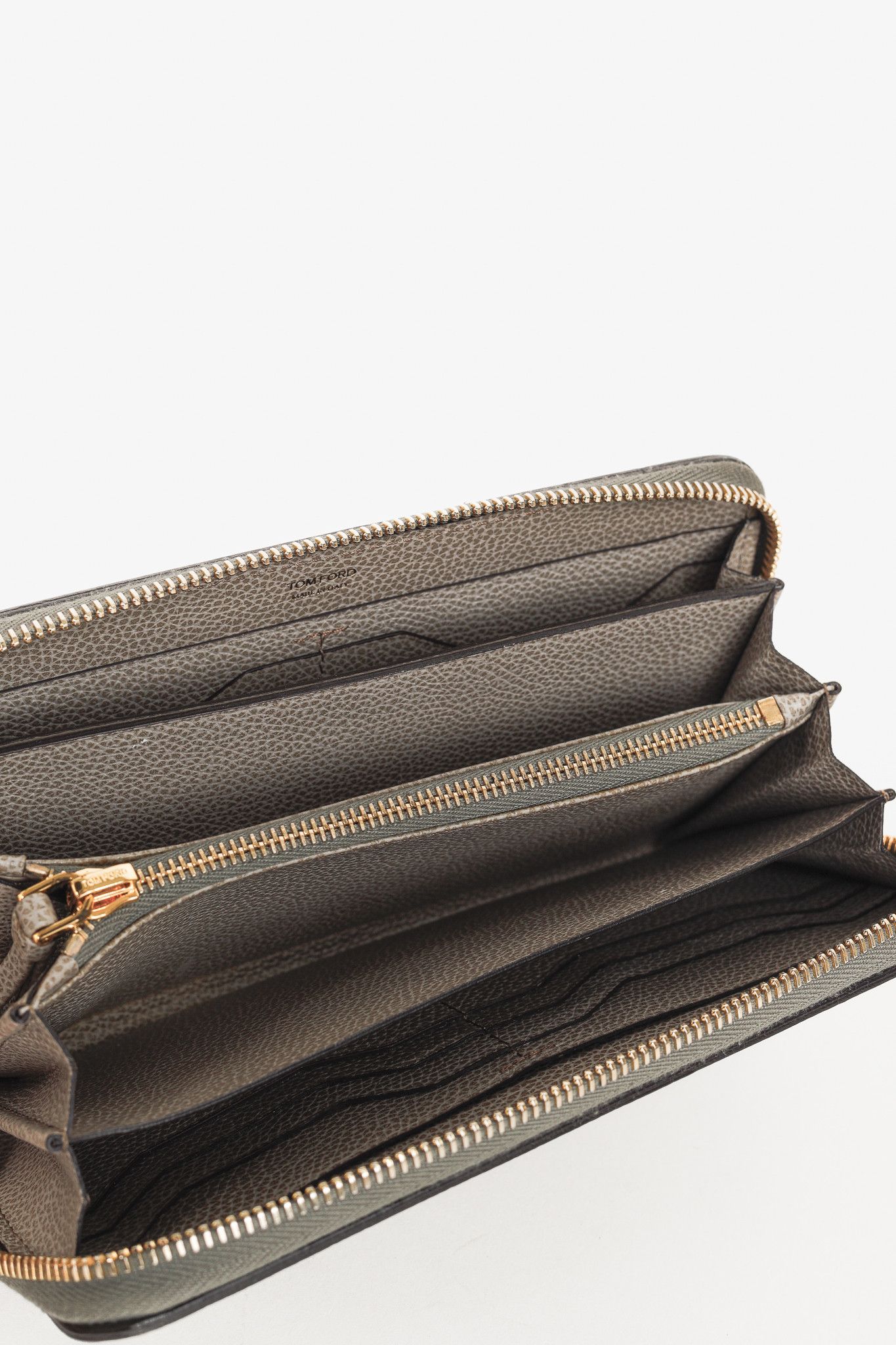 Tom Ford Tom Ford Zip Around Long Grey Pebbled Leather Wallet Size ONE SIZE - 8 Thumbnail