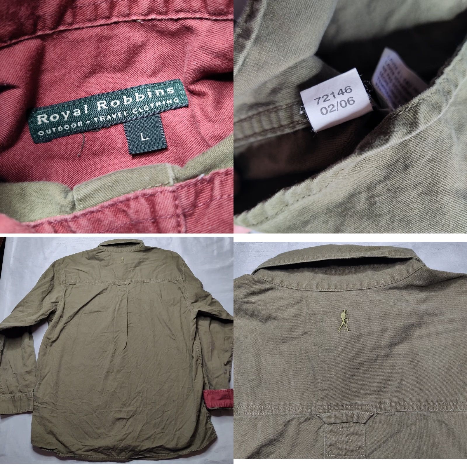 Royal Robbins VINTAGE ROYAL ROBBINS Shirt Men L Olive Drab Outdoor Travel Long Sleeve Button-Up Size US L / EU 52-54 / 3 - 10 Thumbnail