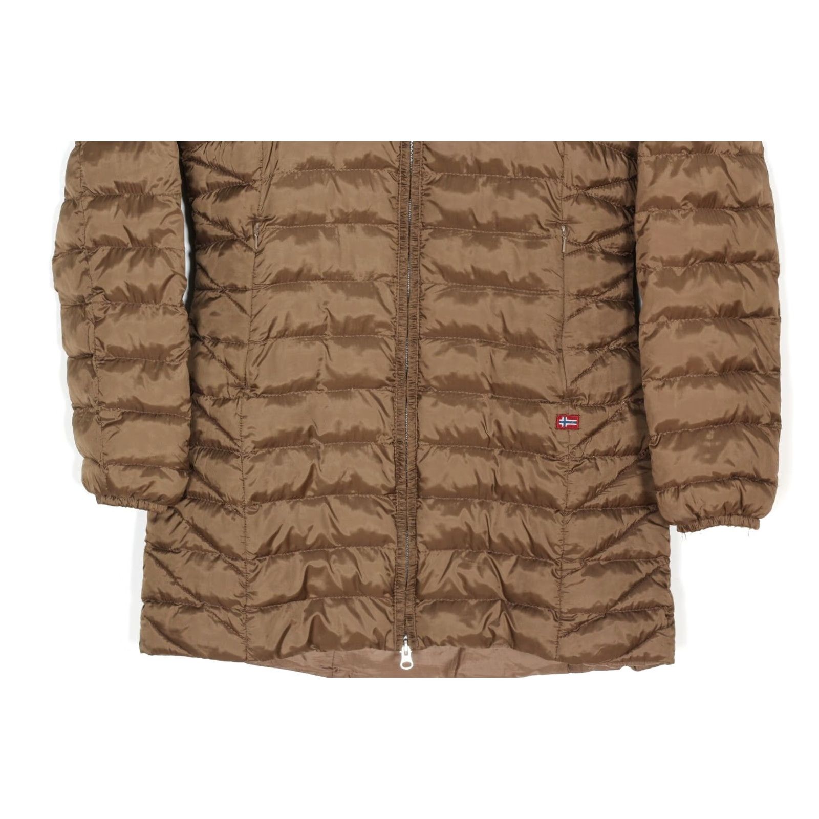 Napapijri NAPAPIJRI Amelup Long Quilted Coat Jacket Women M Hooded Slim Fit MJ3872 Brown Coat, Jacket, Quilted, Hooded, Long, Slim, Designer, Casual Size M / US 6-8 / IT 42-44 - 4 Thumbnail