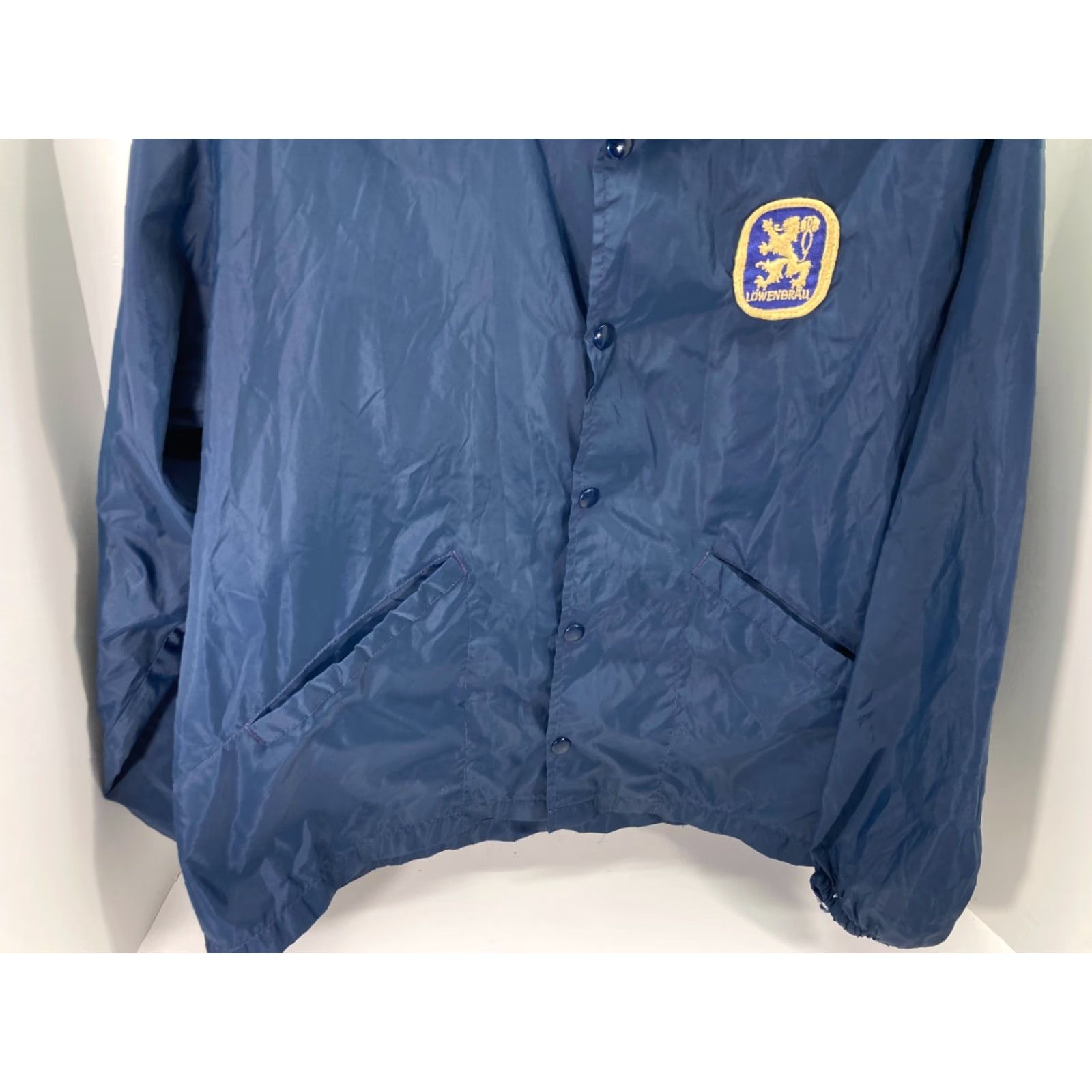 Vintage VINTAGE Active Generation Jacket Mens L Blue Snap Front Lowenbrau Beer Logo USA Jacket Size US L / EU 52-54 / 3 - 5 Thumbnail