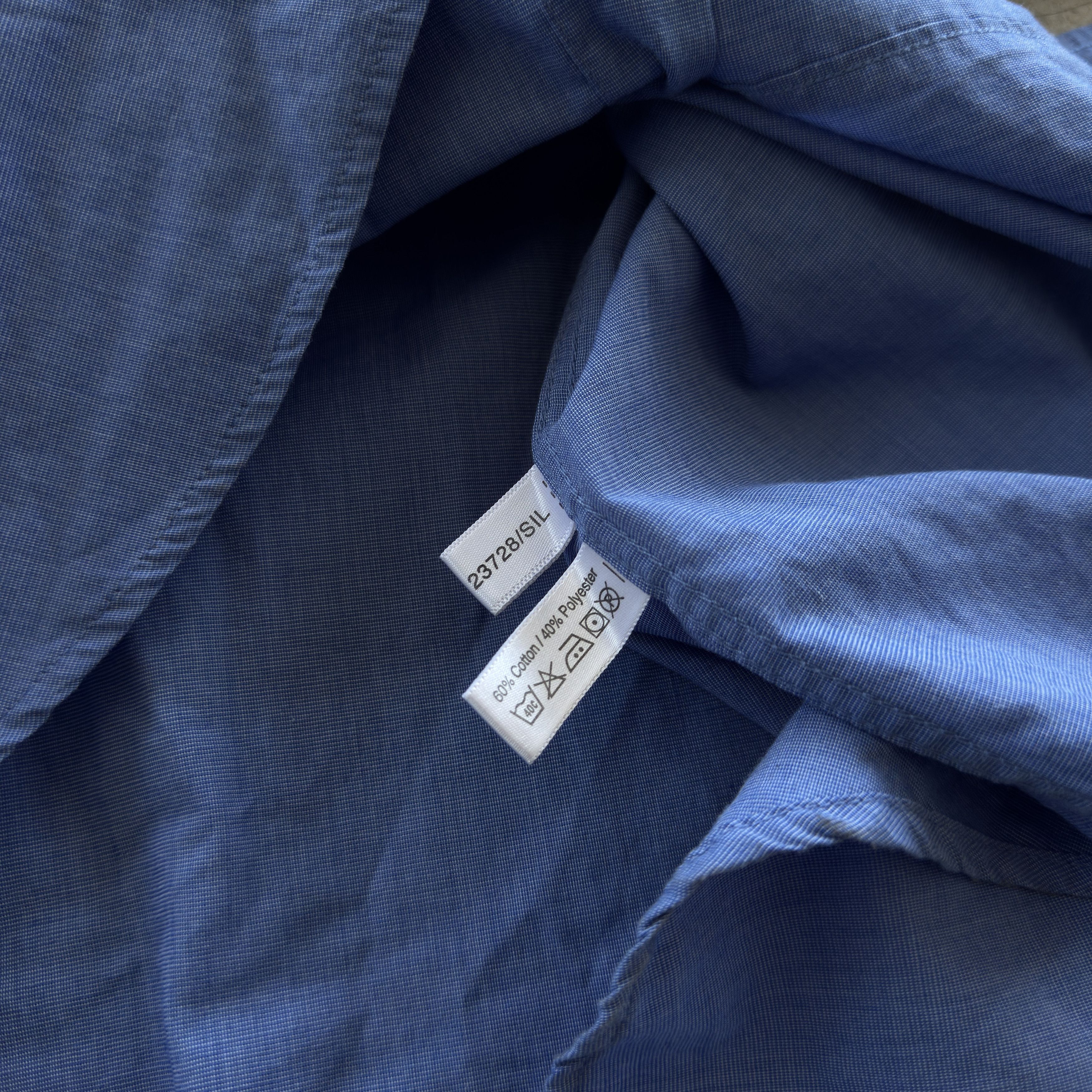 Yves Saint Laurent Yves Saint Laurent Pour Homme Blue Long Sleeve Shirt XL Size US XL / EU 56 / 4 - 6 Thumbnail