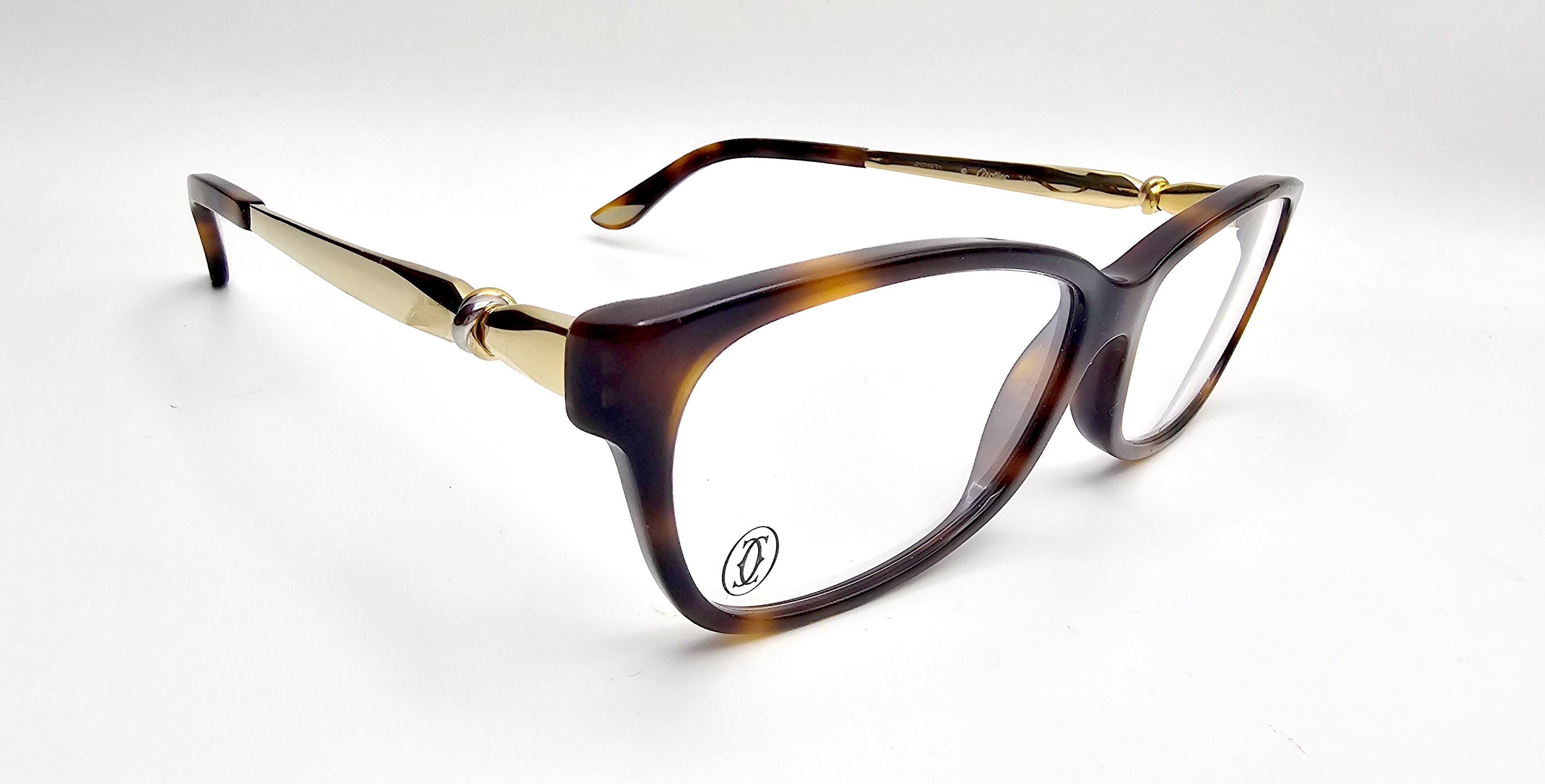 Cartier NEW Cartier Tortoise/Gold Eyeglasses EYE00129 Size ONE SIZE - 3 Thumbnail