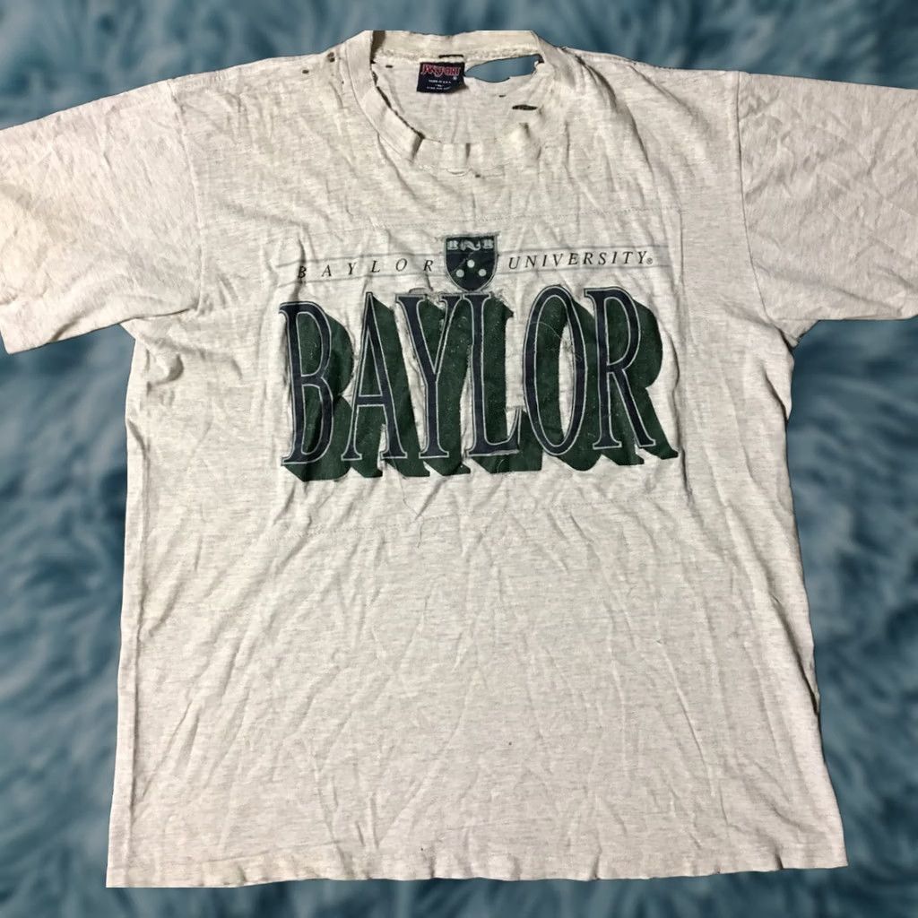 Jansport VINTAGE Baylor University Thrashed 90s Distressed Shirt XL Gray USA College University JanSport T-Shirt Mens Logo/Graphic Tee Size US XL / EU 56 / 4 - 1 Thumbnail