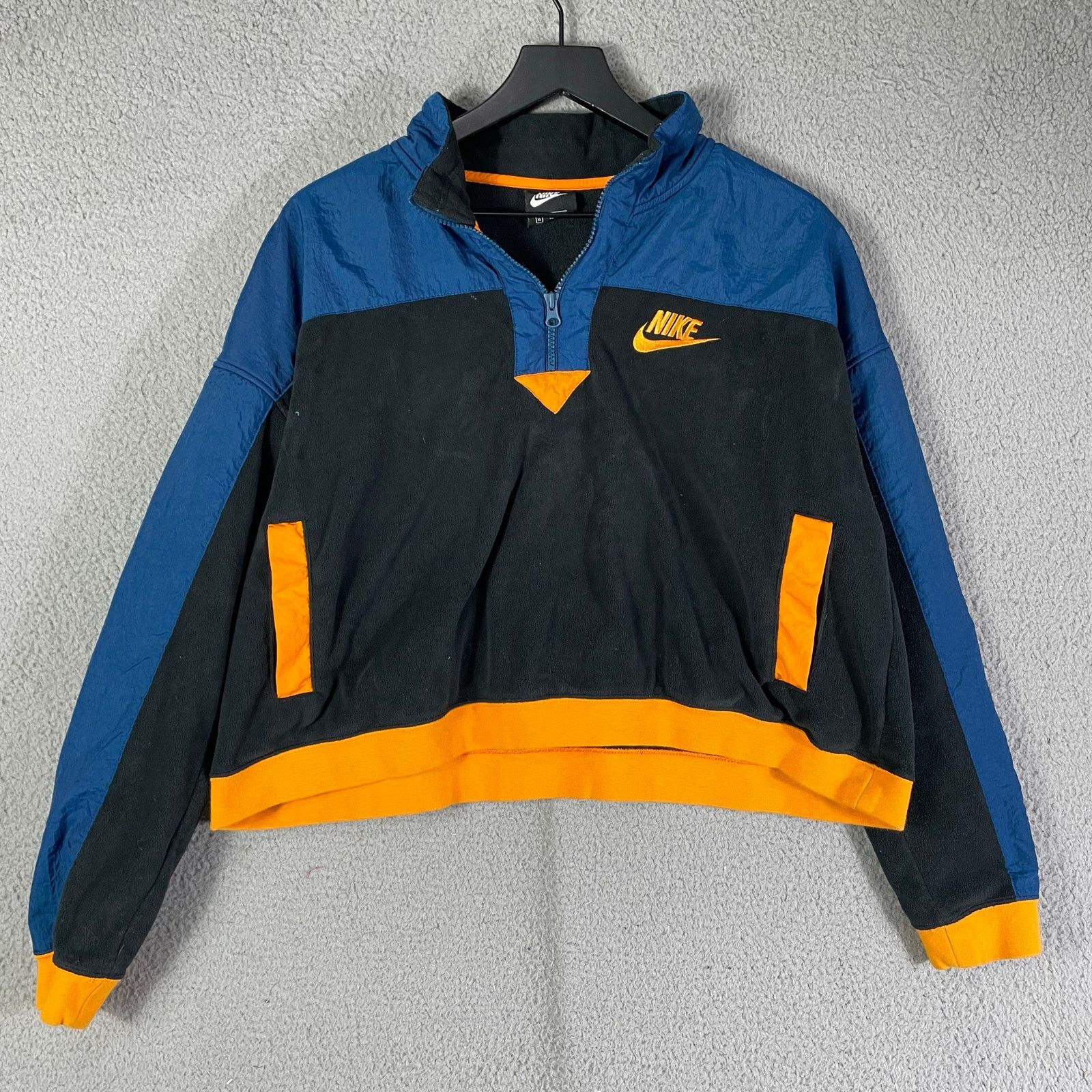Nike Nike Women’s XL Blue Gray Orange Half-Zip Windbreaker Jacket Size XL / US 12-14 / IT 48-50 - 9 Thumbnail