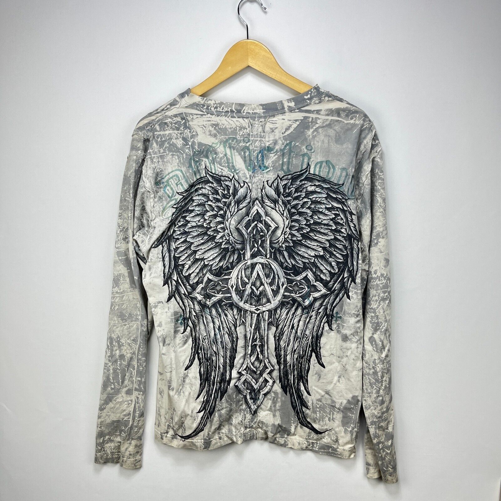 Affliction × Vintage Vintage Y2K Flex Affliction Cross Wings Long Sleeve Large Size US L / EU 52-54 / 3 - 1 Thumbnail