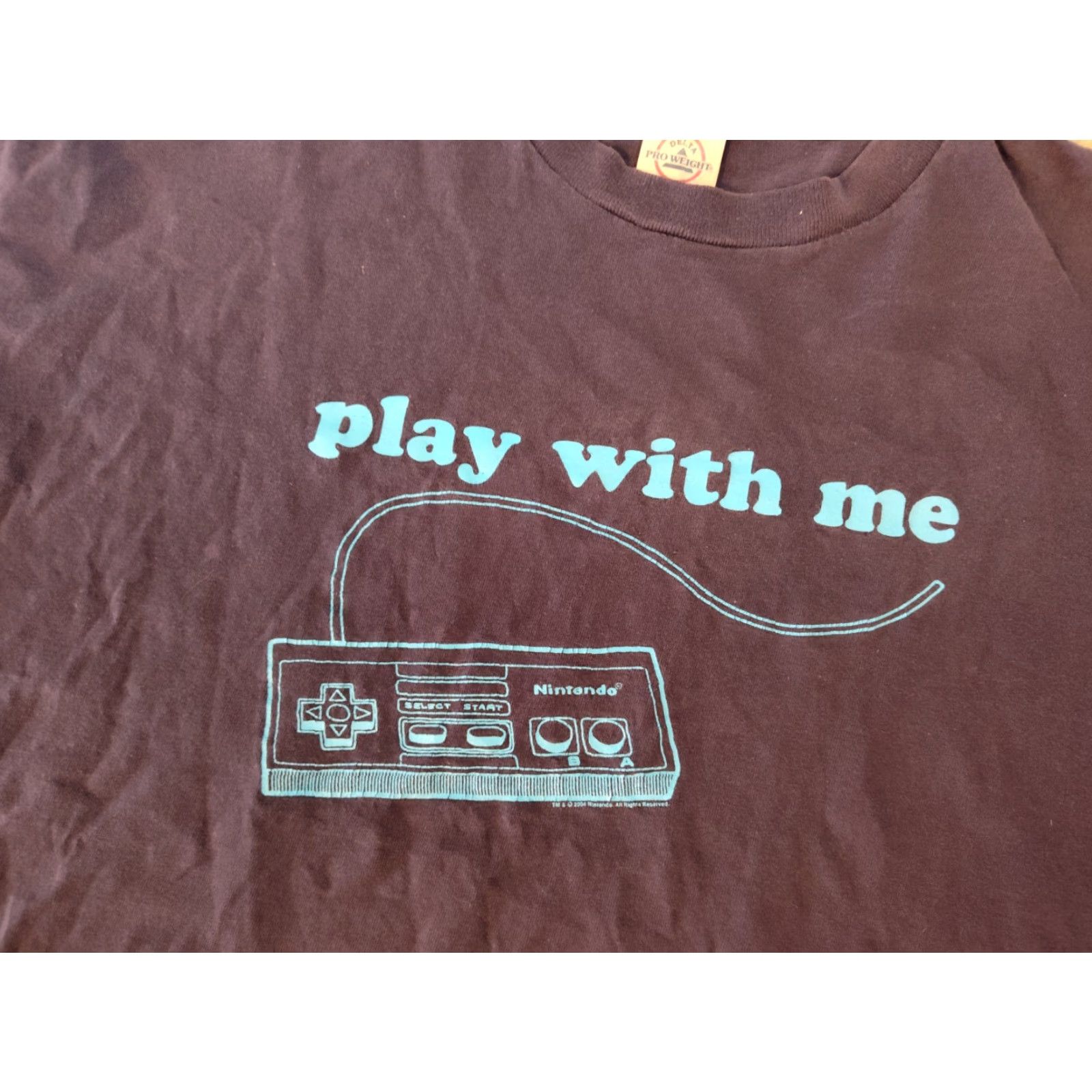 Delta VINTAGE Delta Nintendo NES Play With Me T-Shirt Mens XL Blue 90s Video Game Gamer Graphic Size US XL / EU 56 / 4 - 4 Thumbnail