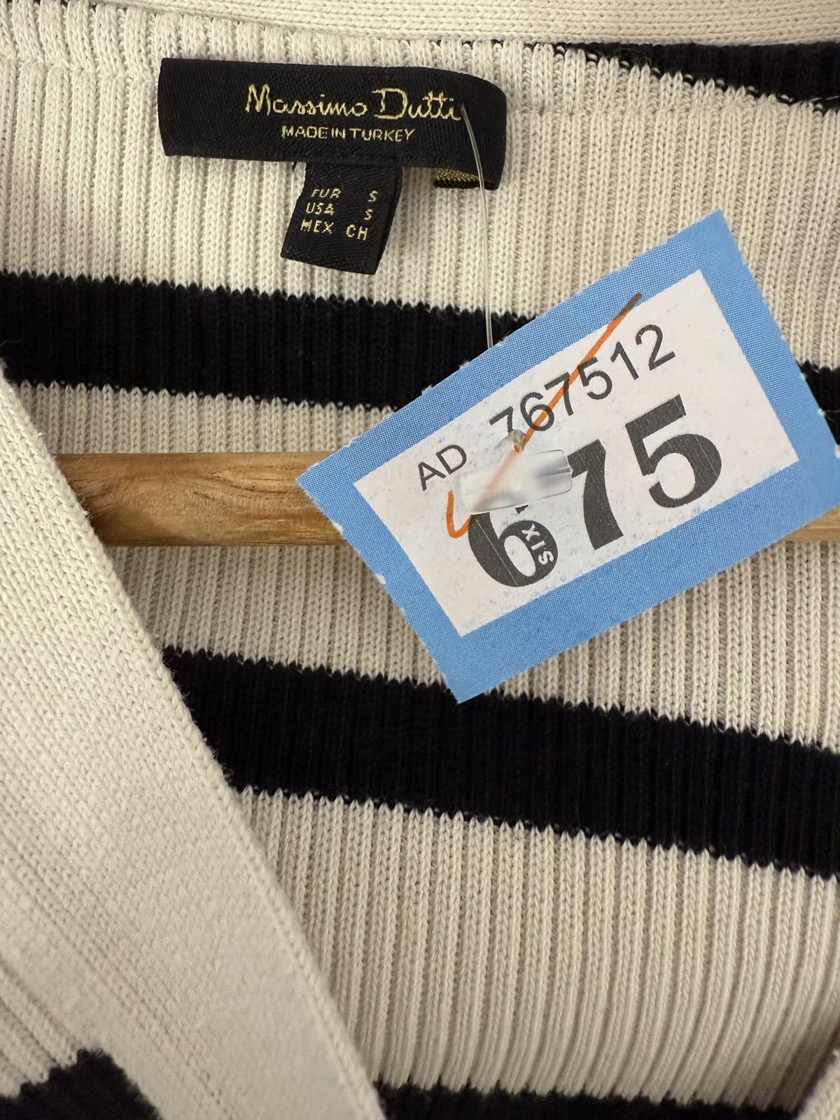 Massimo Dutti Massimo Dutti Black and White Striped Cardigan Size S Size S / US 4 / IT 40 - 2 Thumbnail