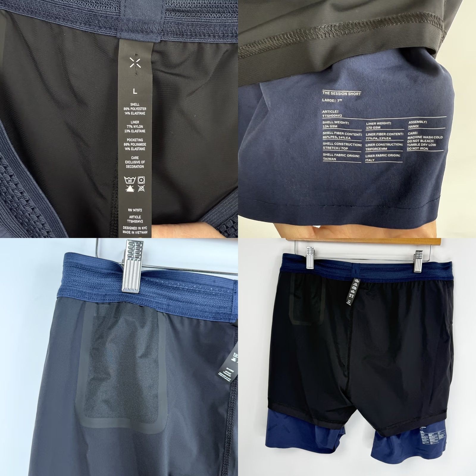 Ten Thousand Ten Thousand Interval Shorts Mens Large Blue Navy 7” Lined Performance Gym Size US 32 / EU 48 - 8 Thumbnail