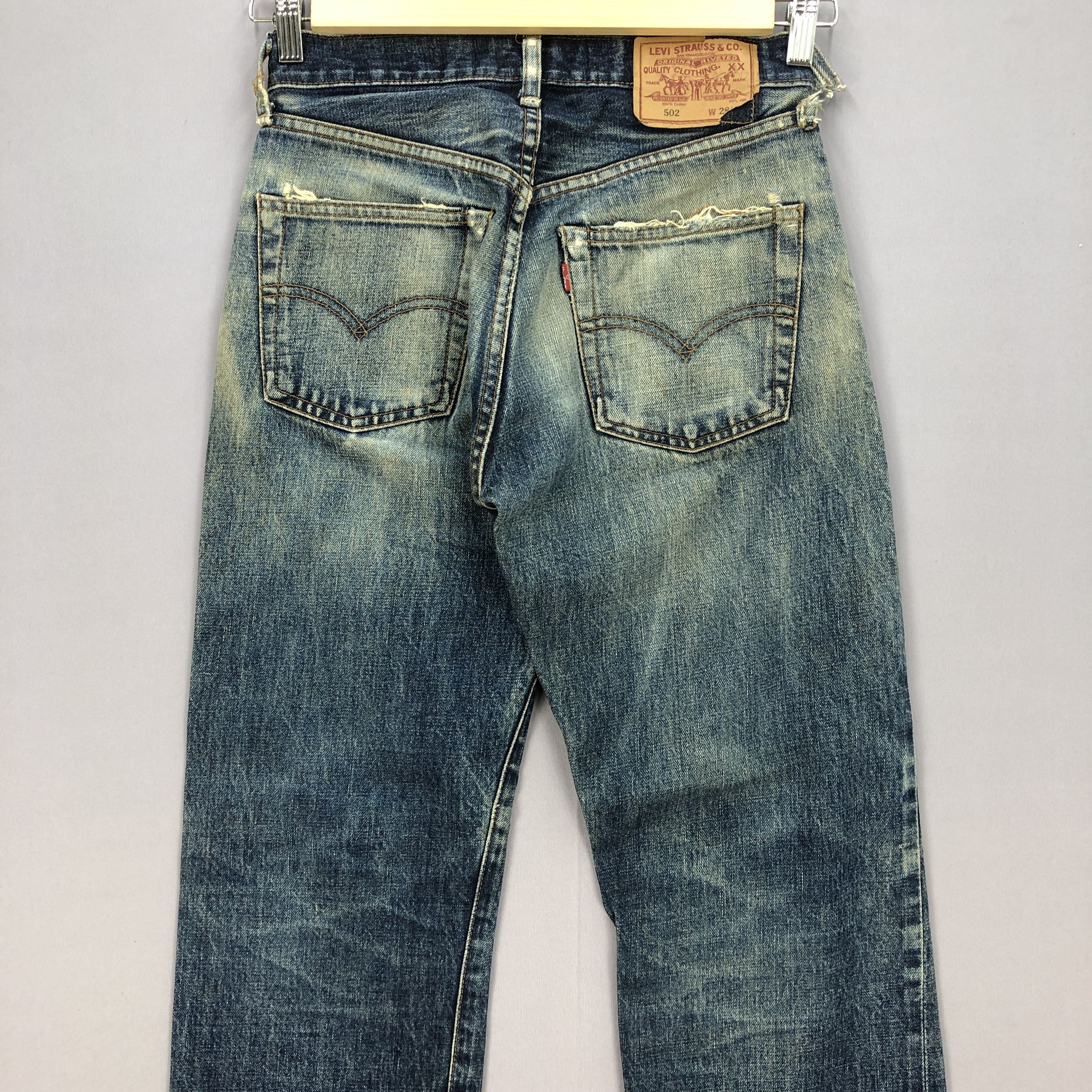 Levi's Vintage 90s Levi's Selvedge Jeans Levis 502 Distressed Denim Size 26" / US 2 / IT 38 - 4 Thumbnail