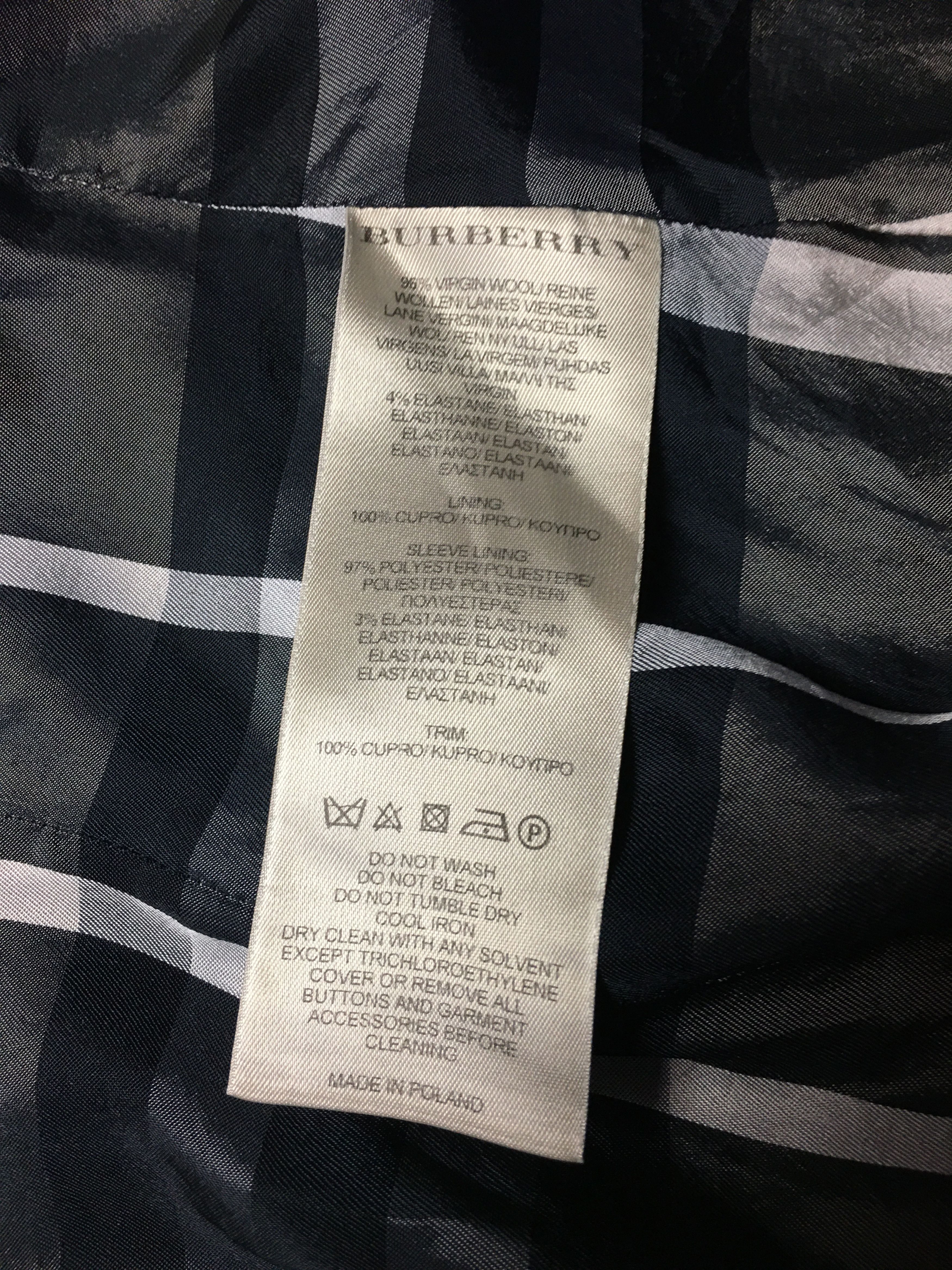 Burberry Burberry London Virgin Wool Black Blazer Jacket IT38/US4 Size S / US 4 / IT 40 - 13 Thumbnail