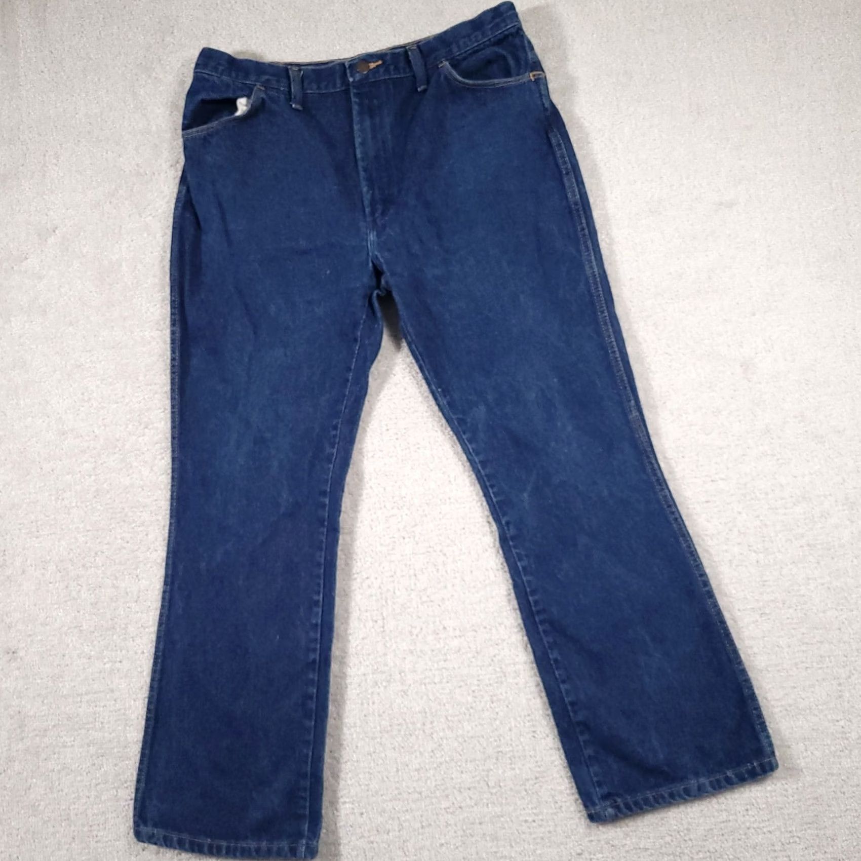 Denime VINTAGE Rustler Mens Blue Denim Jeans Cowboy Cut 87620NY 38x30 Actual 35x29 Jeans Cowboy Bootcut 5-Pocket Mens US Theme USA Regular Size Size US 38 / EU 54 - 2 Thumbnail