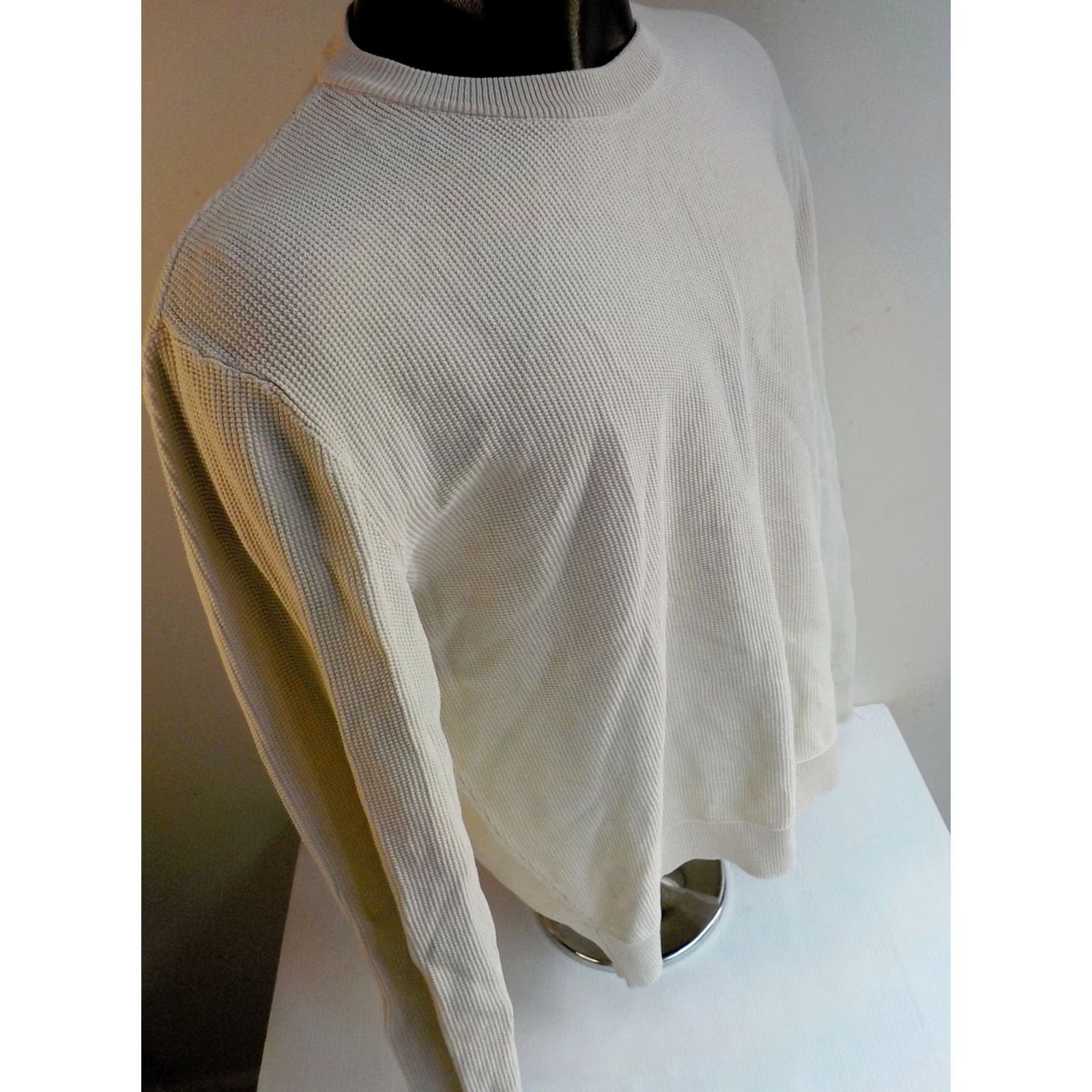 Zara ZARA Crew Neck Pullover Sweater Ivory XL Mens Ribbed Banded Collar Cuffs Waistband Great Condition Size US XL / EU 56 / 4 - 4 Thumbnail